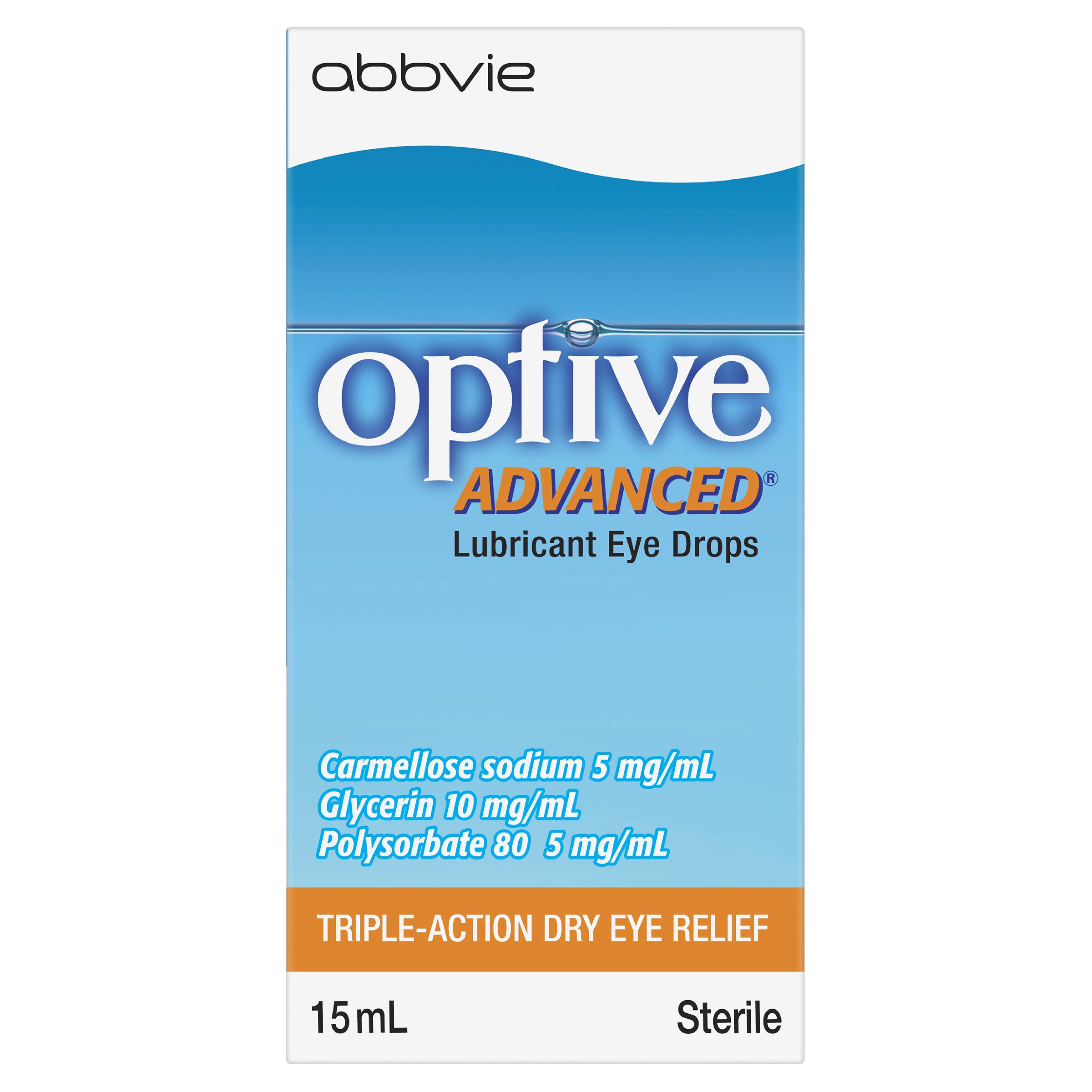 OPTIVE ADVANCED LUBRICANT EYE DROPS 15ML - Image 2
