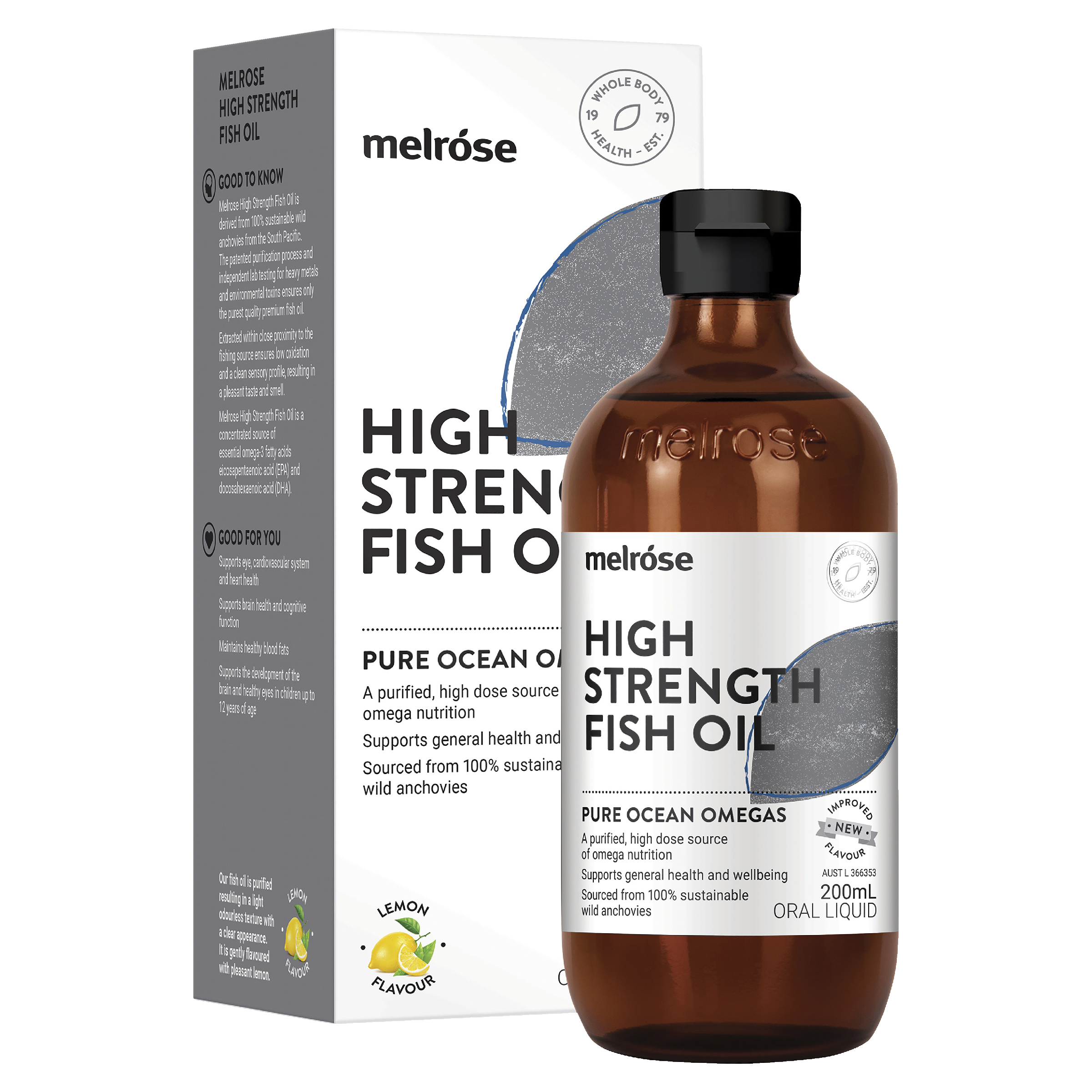 MELROSE FISH OIL HIGH STRENGTH LIQUID 200ML - Image 3