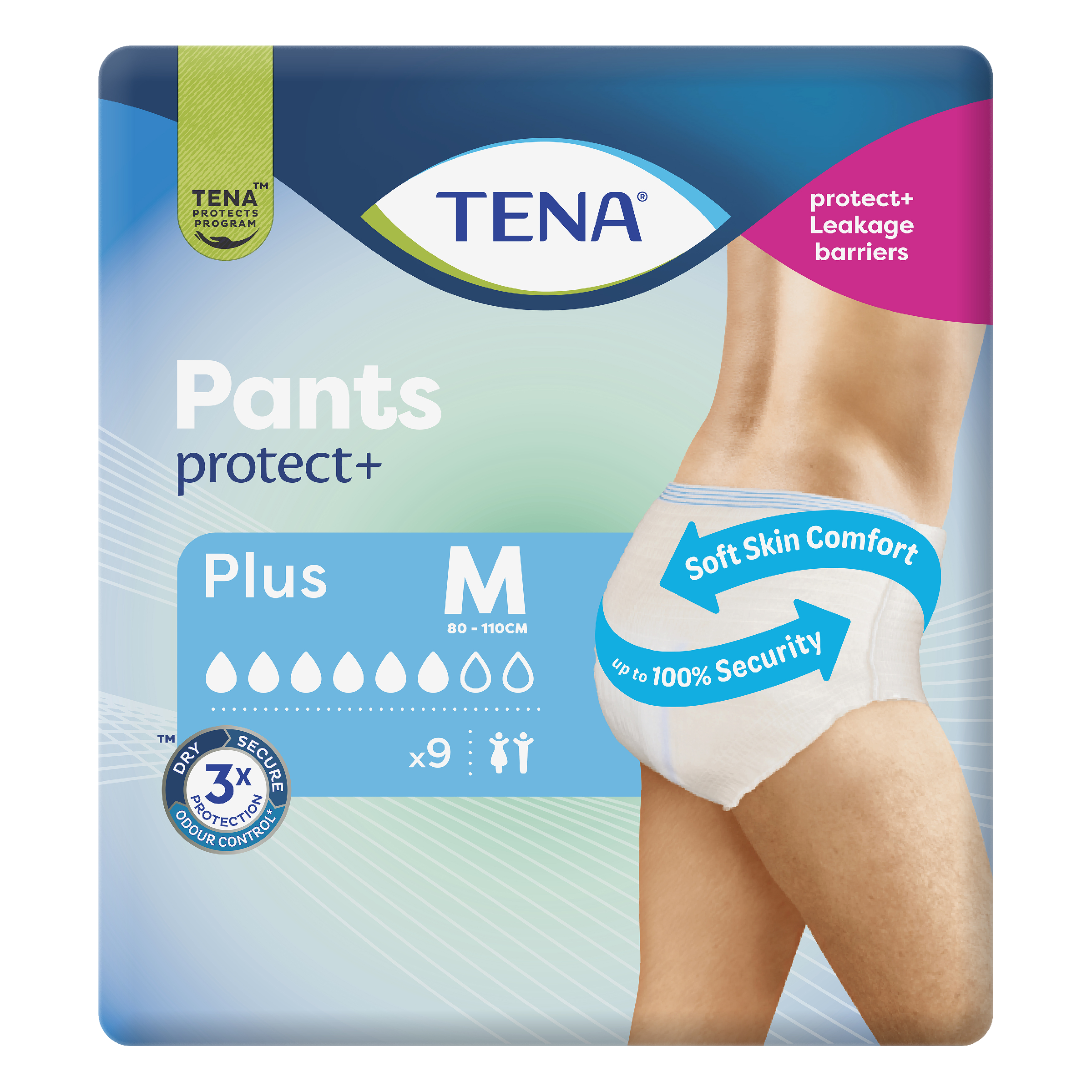 TENA PROSKIN PANTS PLUS UNI 6D MEDIUM 9 PACK - Image 2