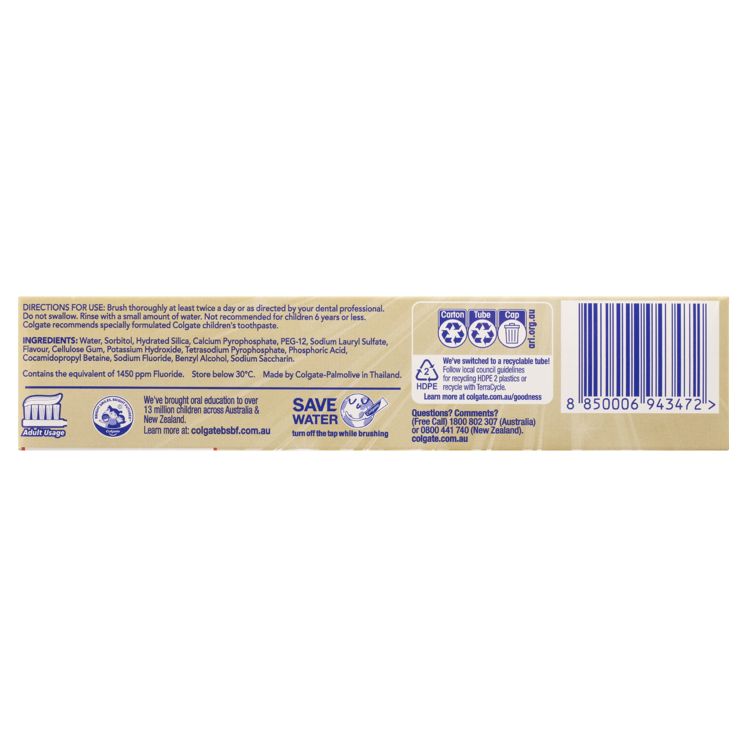 COLGATE TOOTHPASTE ADVANCED WHITENING TARTAR CONTROL 115G - Image 3