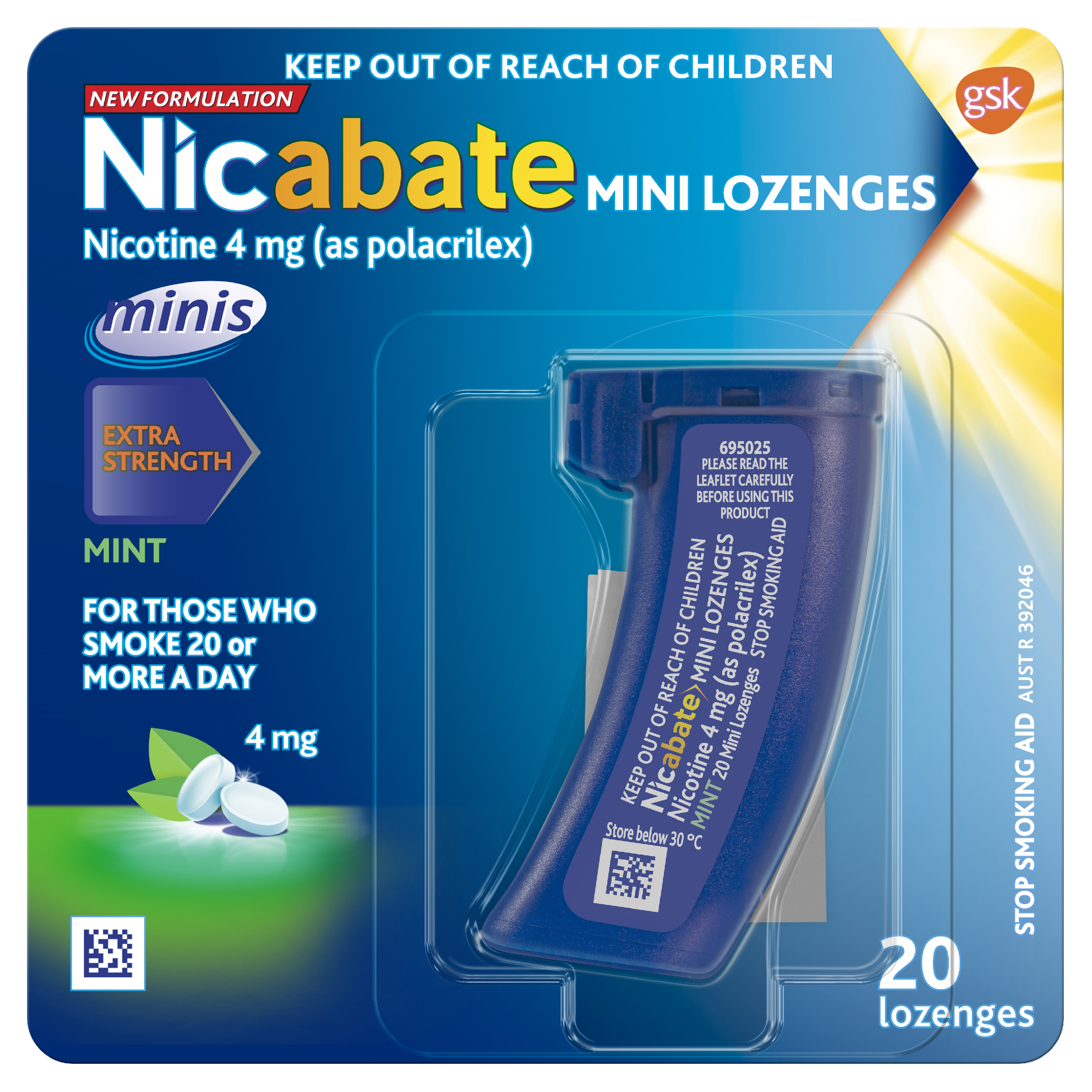 NICABATE MINIS 4MG LOZENGES 20 PACK