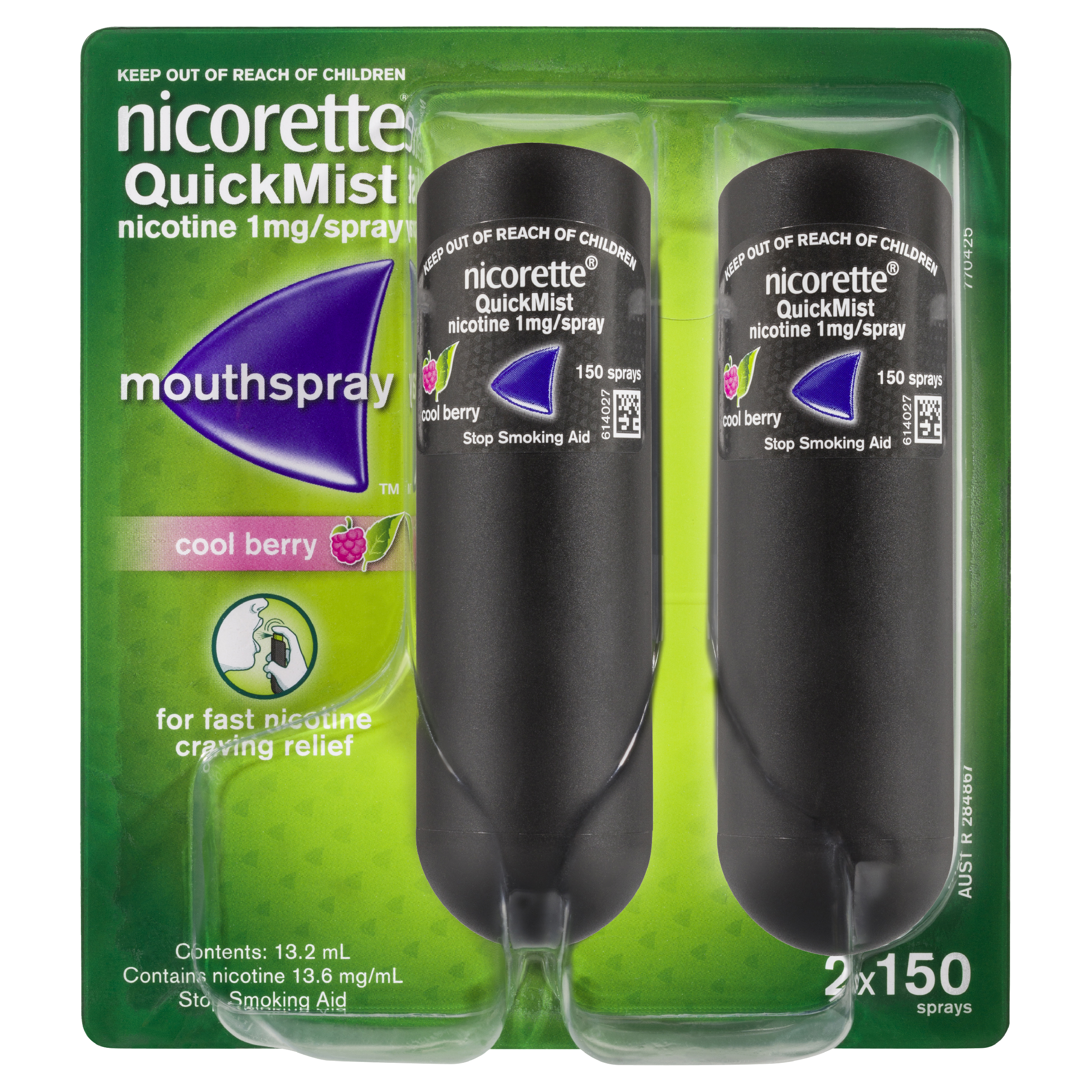 NICORETTE QUICKMIST COOL BERRY 150 SPRAYS TWIN PACK