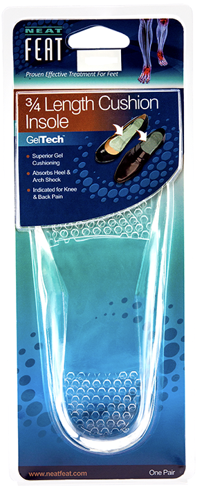 NEAT FEAT GEL 3/4 LENGTH CUSHION INSOLE SMALL