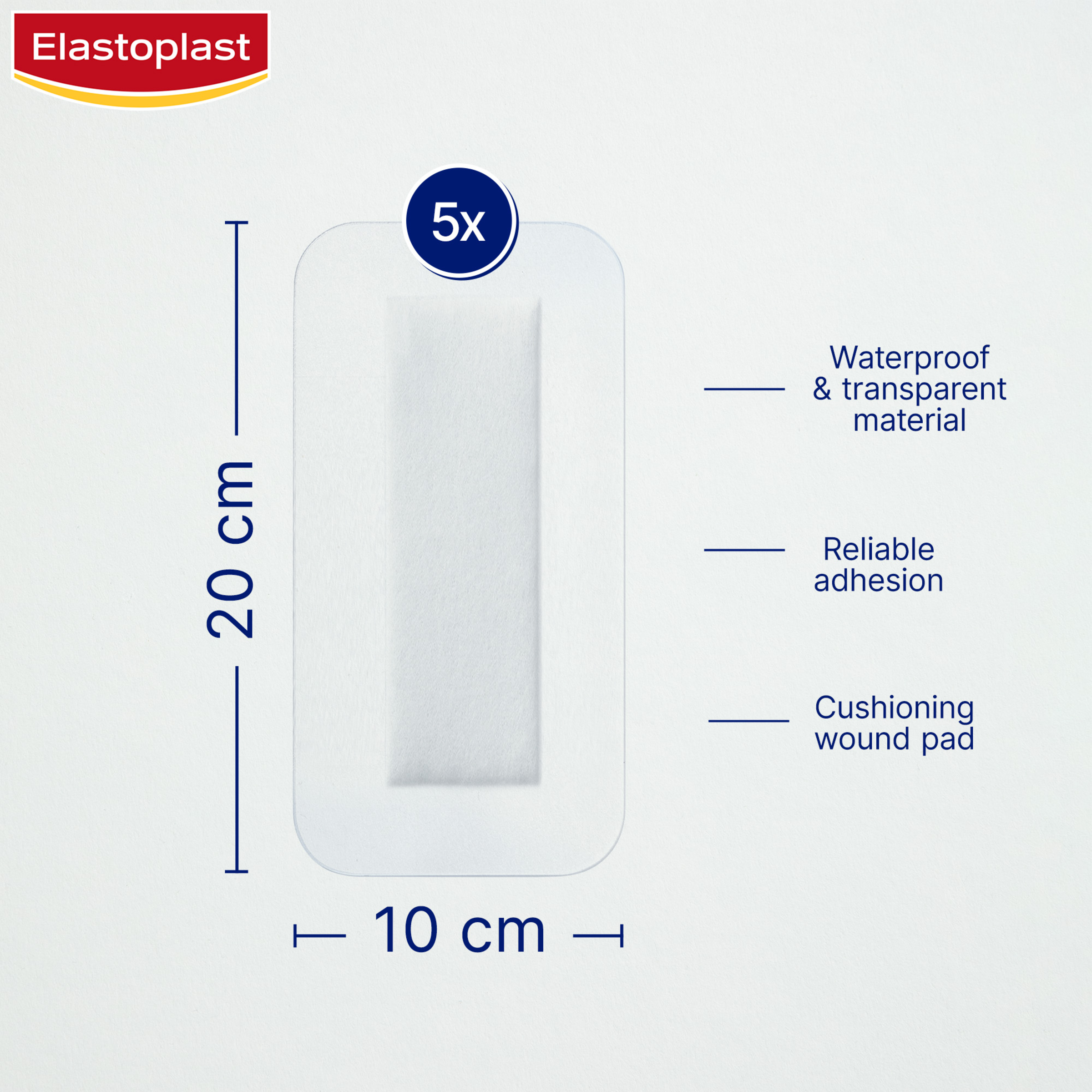 ELASTOPLAST WATERPROOF 4XL DRESSING 10CM X 20CM 5 PACK - Image 3