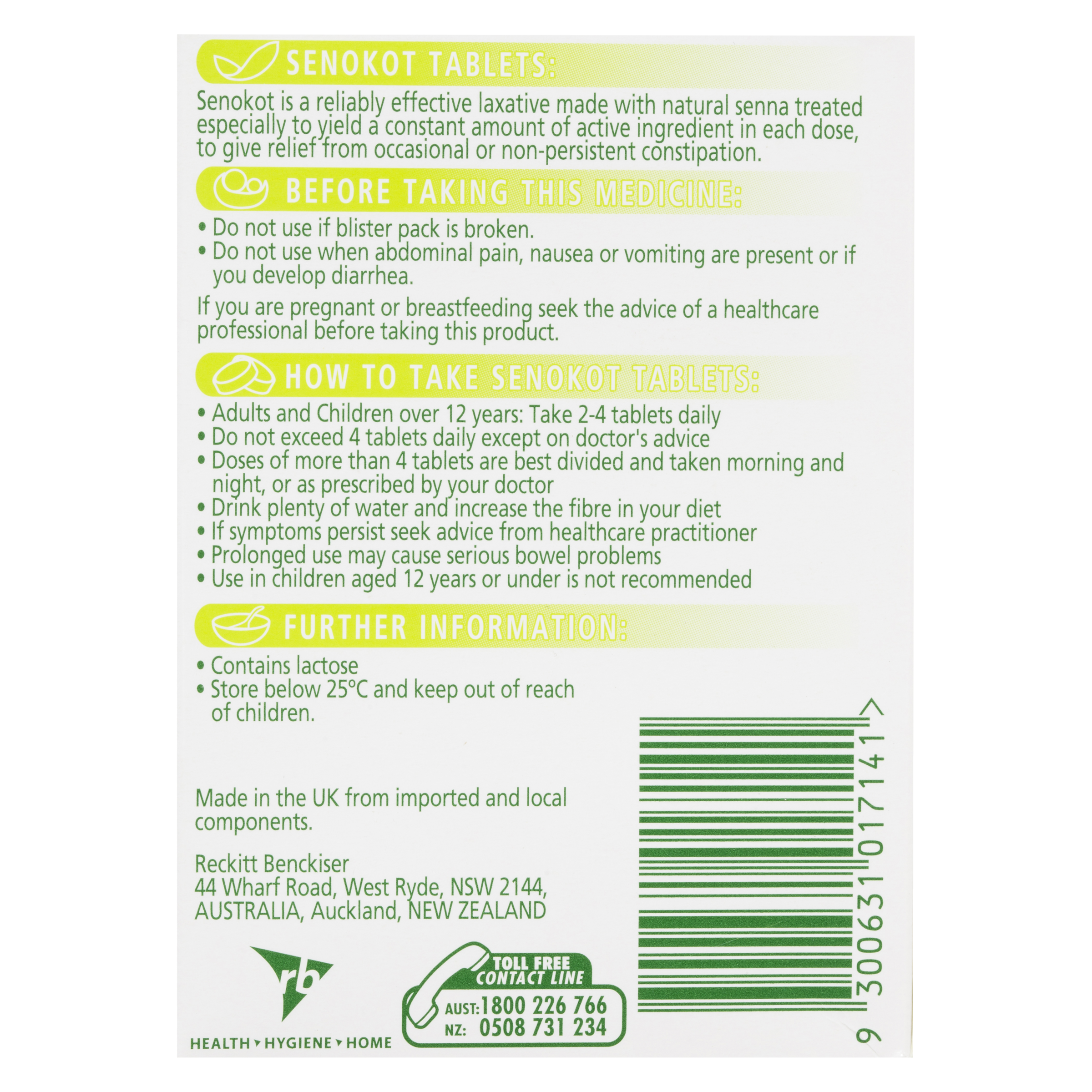 SENOKOT CONSTIPATION RELIEF 100 TABLETS - Image 2