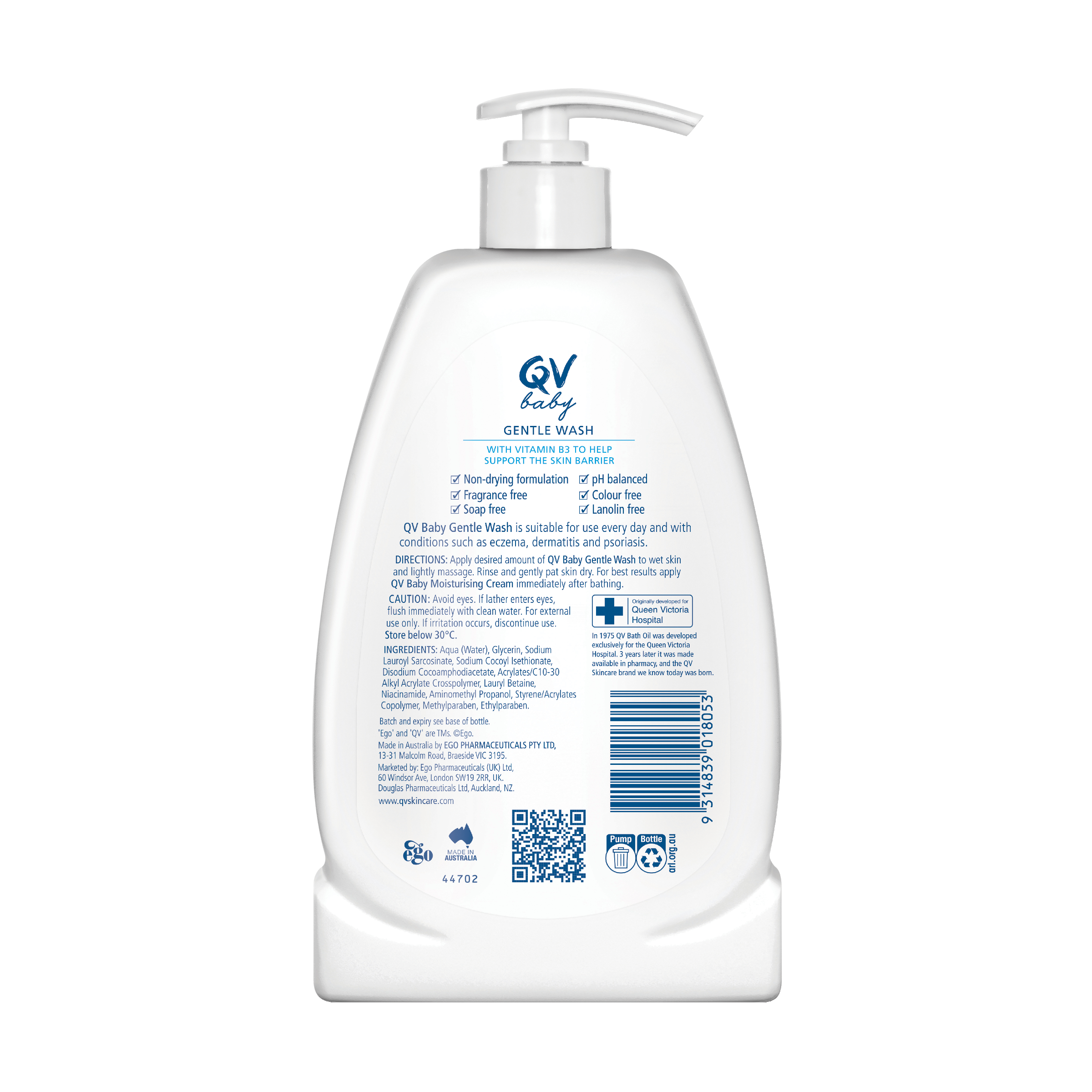 EGO QV BABY GENTLE WASH WITH NIACINAMIDE 500G - Image 2