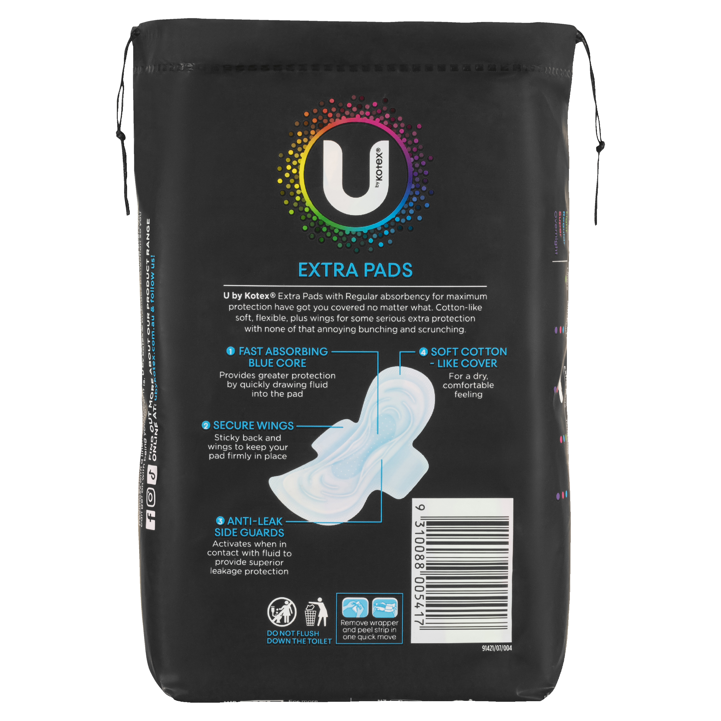 U BY KOTEX PADS EXTRA REGULAR WINGS 16 PACK - Image 10