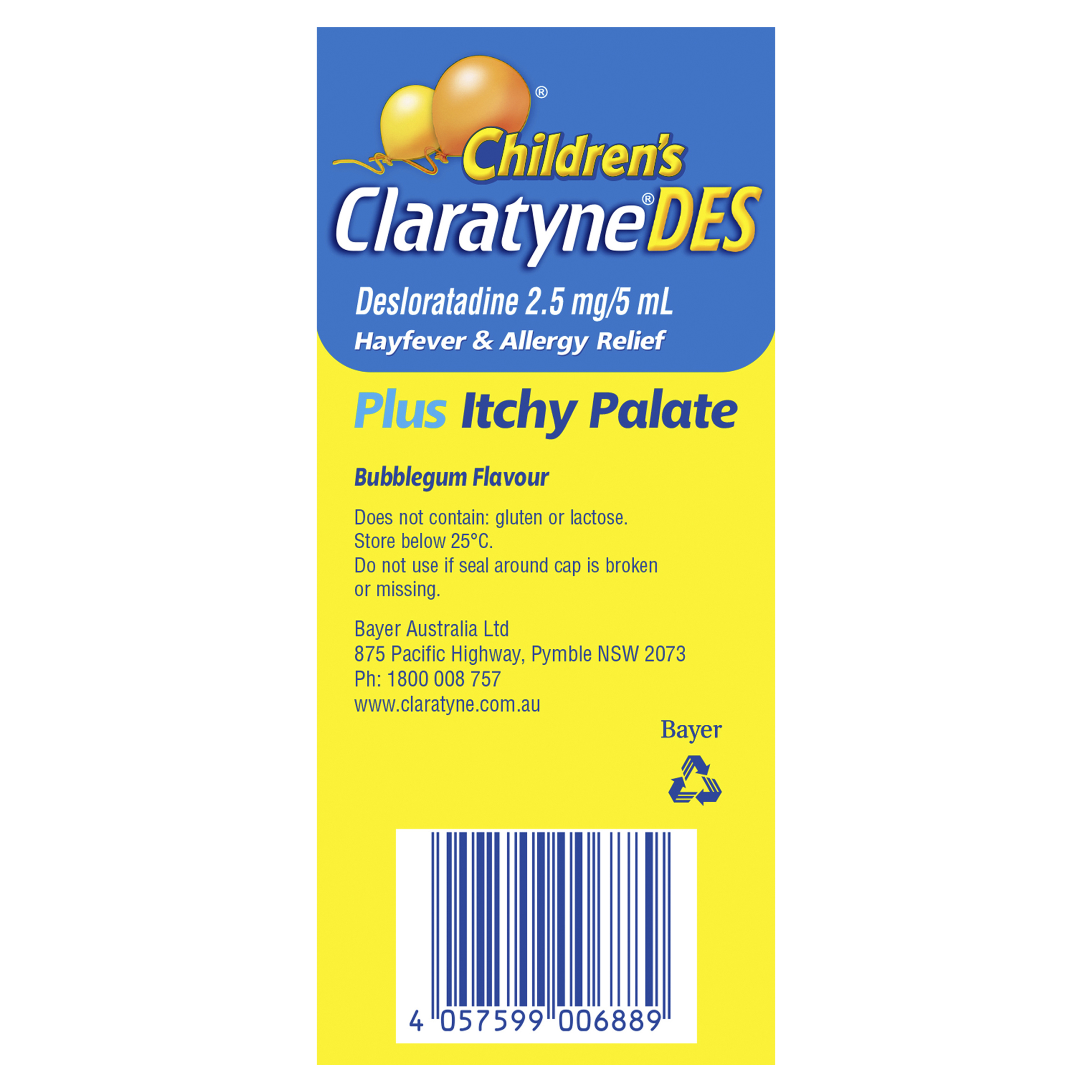CLARATYNE CHILDRENS BUBBLEGUM SYRUP 60ML - Image 3