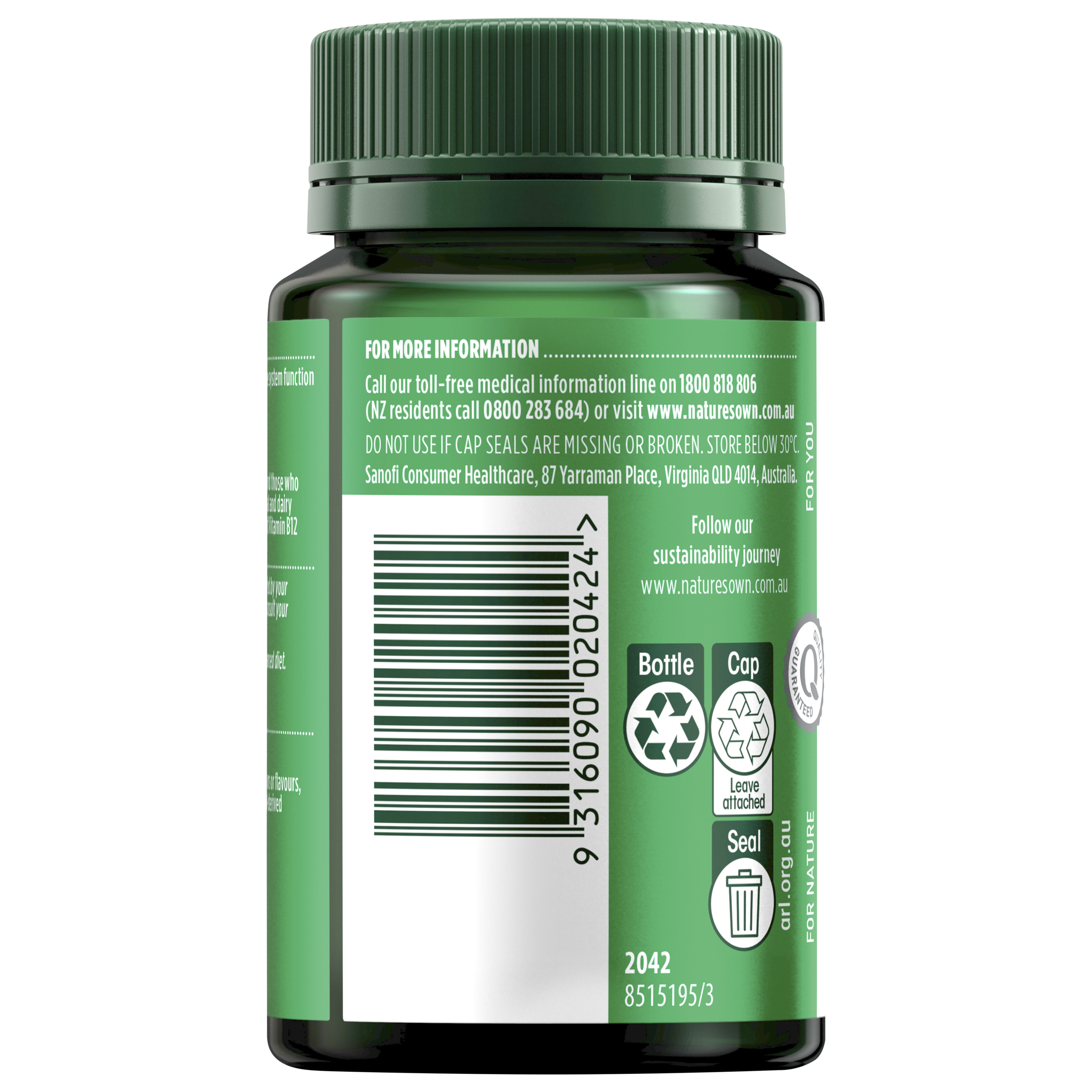 NATURES OWN VITAMIN B12 1000MCG 150 TABLETS - Image 2