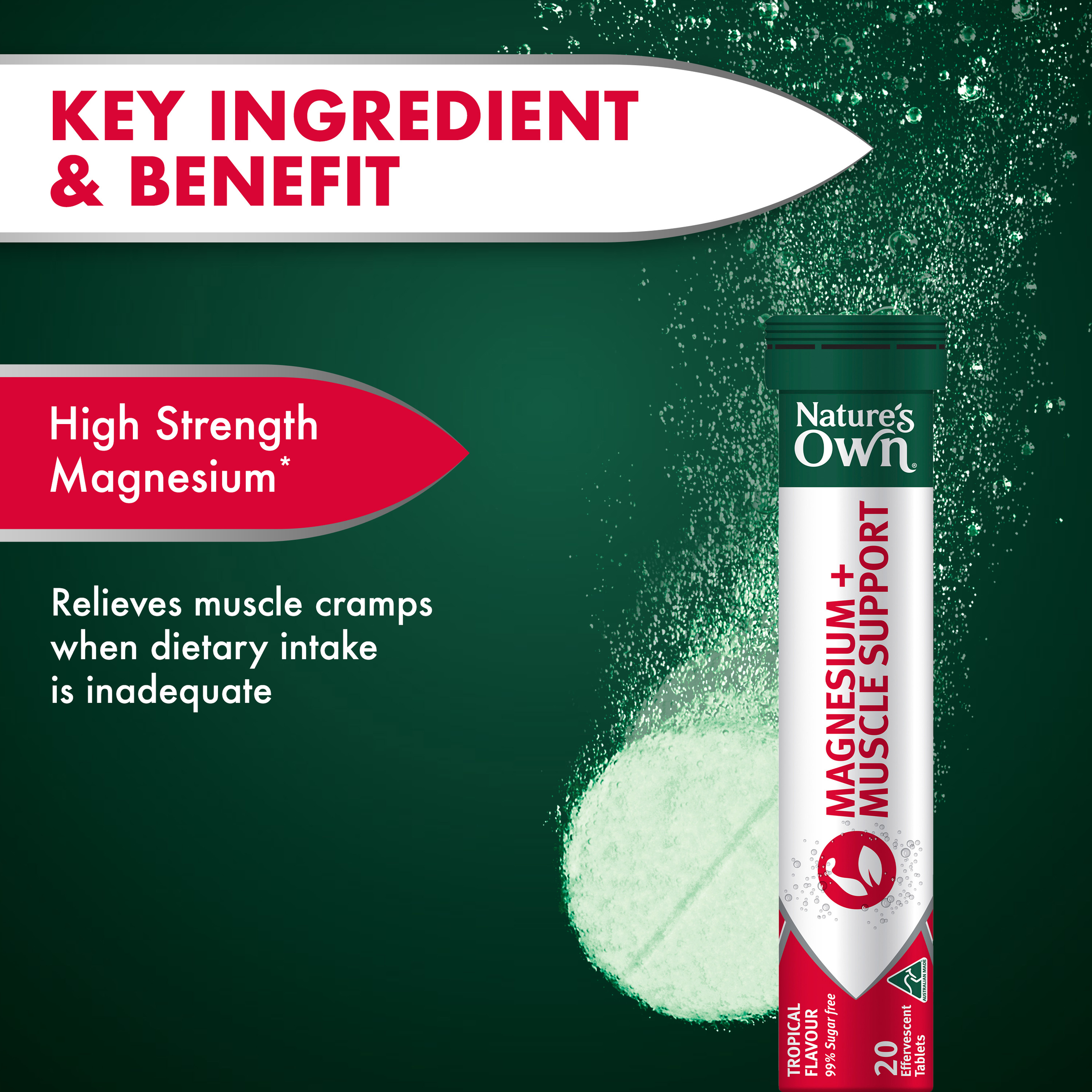 NATURES OWN MAGENSIUM + MUSCLE SUPPORT 20 TABETS - Image 6