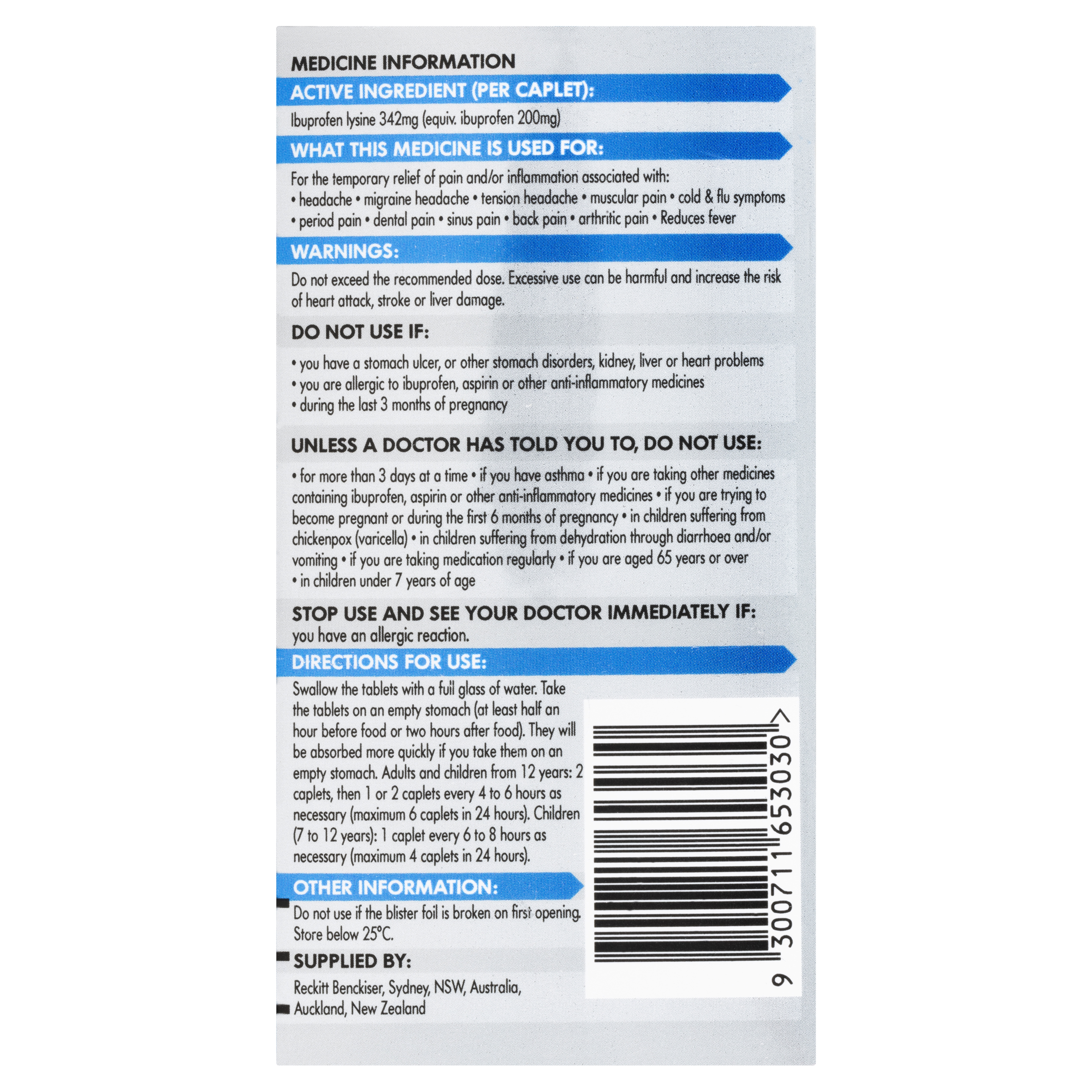 NUROFEN 200MG QUICKZORB 24 CAPLETS - Image 4