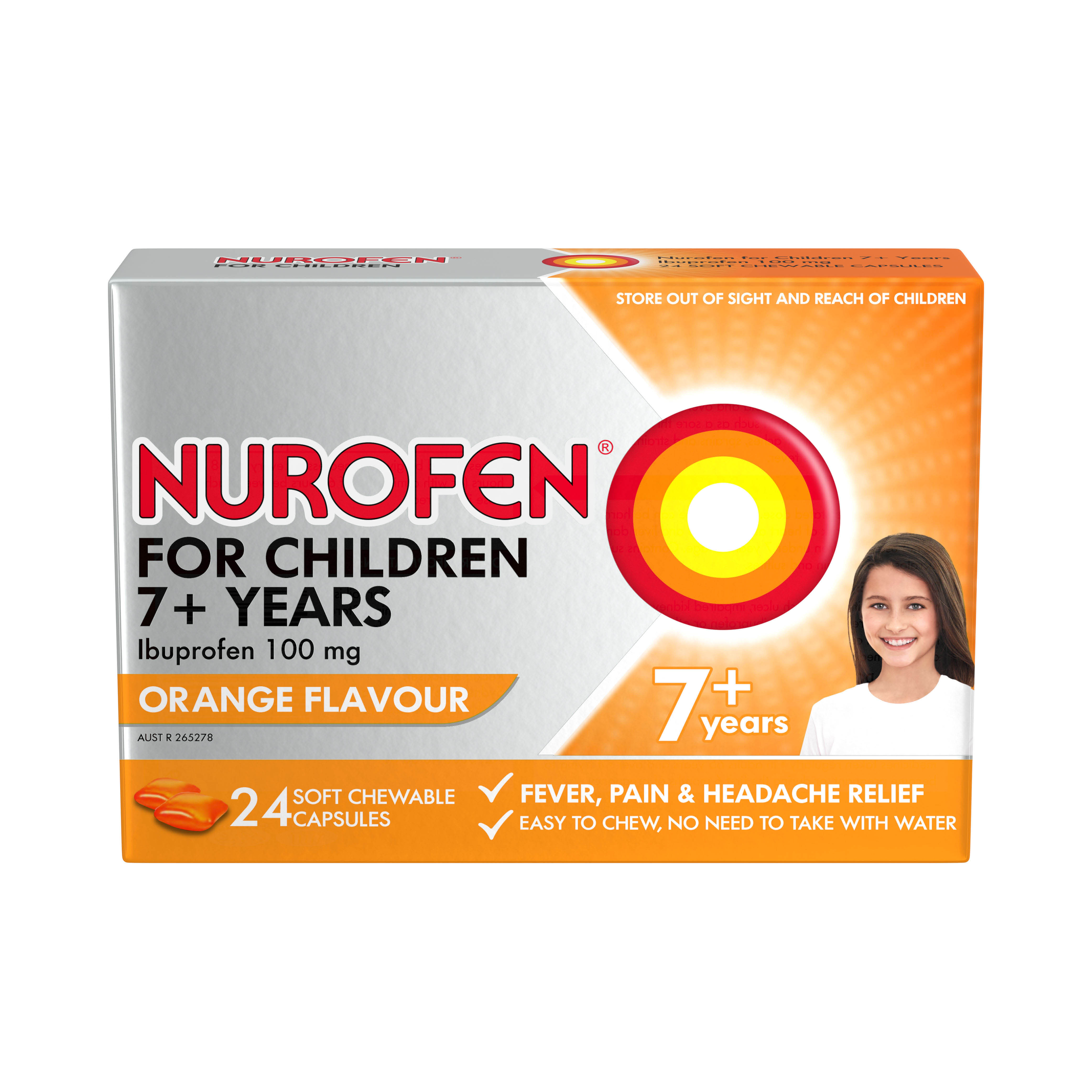 NUROFEN FOR CHILDREN 7+ ORANGE CHEWABLE 24 PACK - Image 2