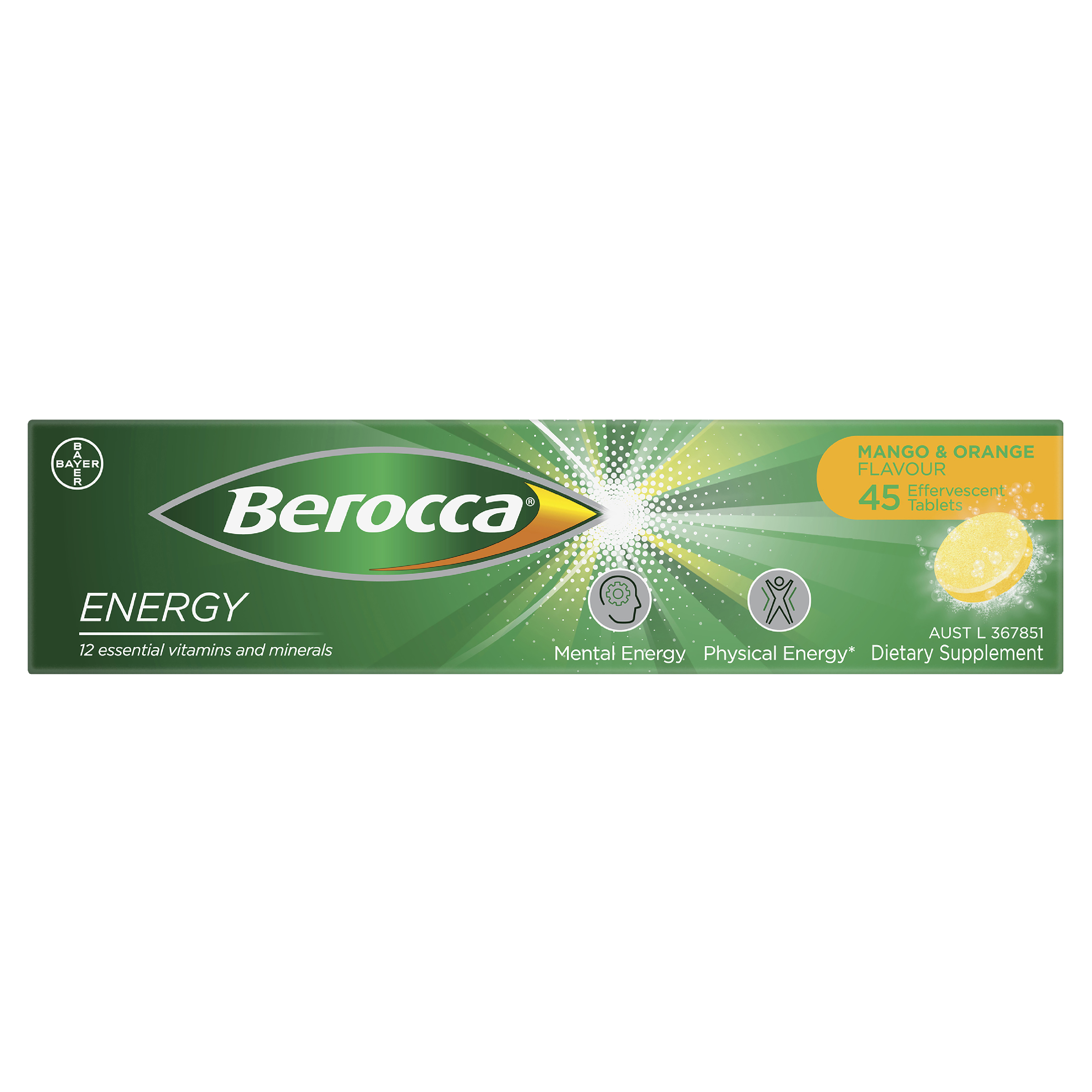 BEROCCA EFFERVESCENT MANGO AND ORANGE 45 PACK - Image 5