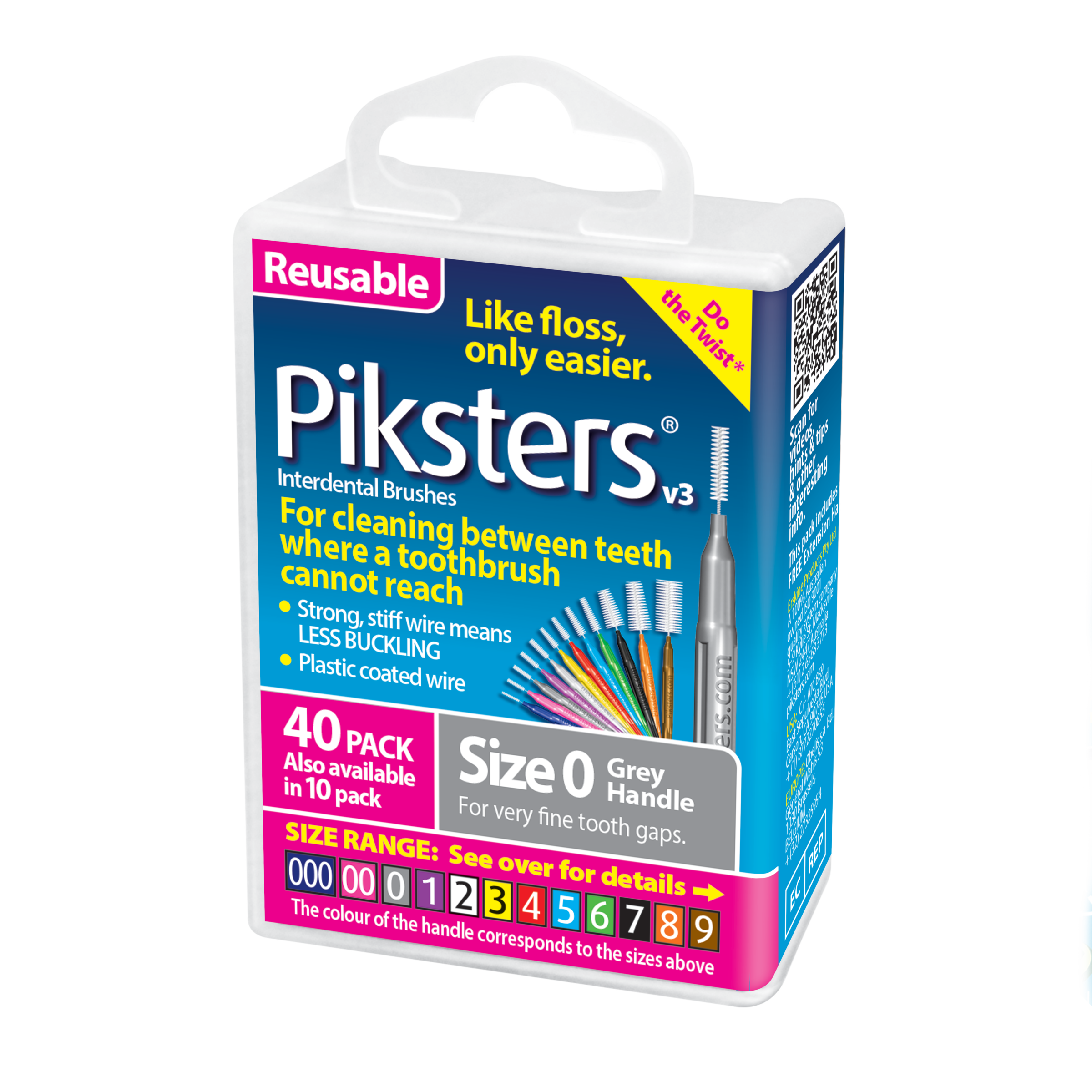 PIKSTERS INTERDENTAL BRUSH SIZE 0 GREY 40 PACK