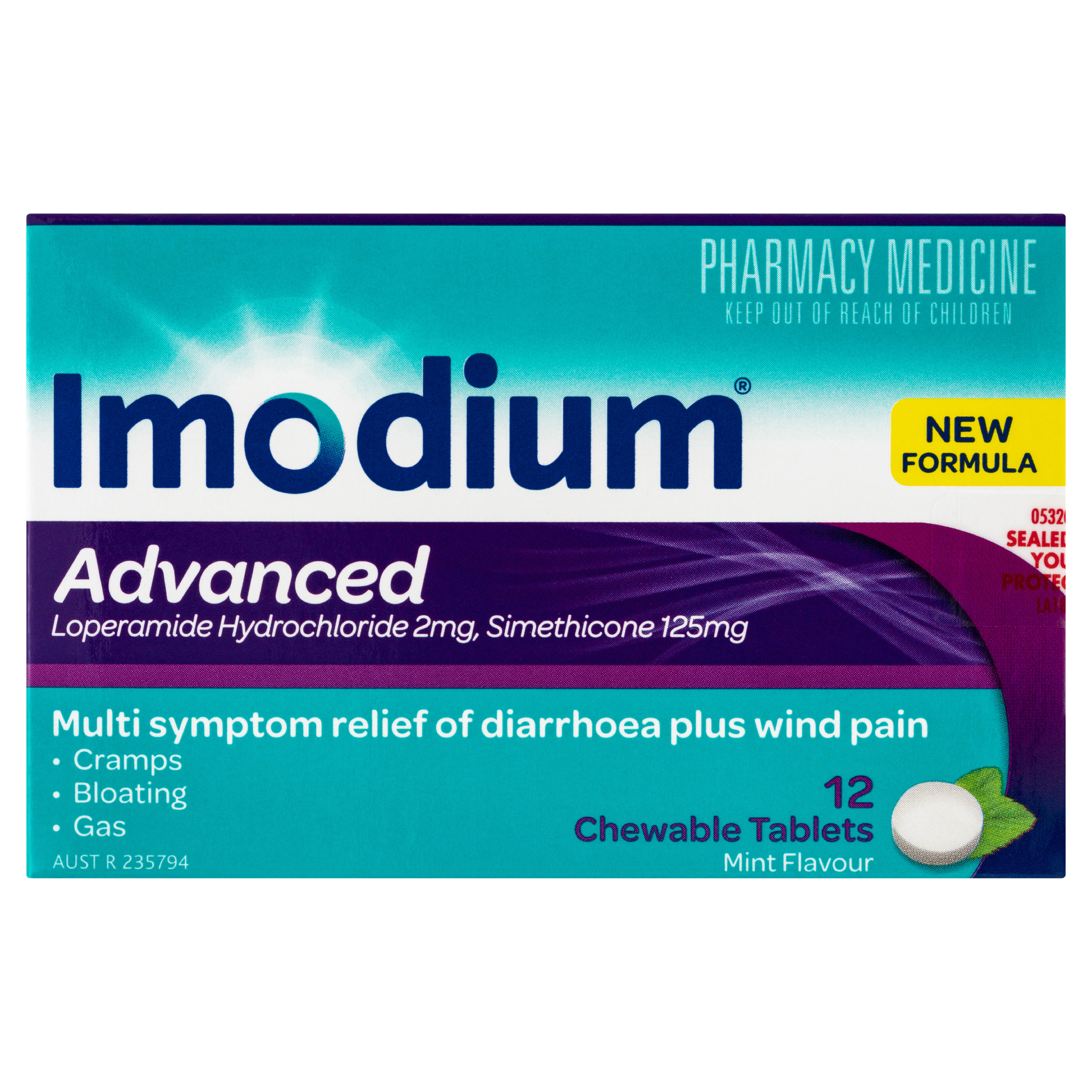 IMODIUM ADVANCED DIARRHOEA & WIND RELIEF 12 TABLETS - Image 2
