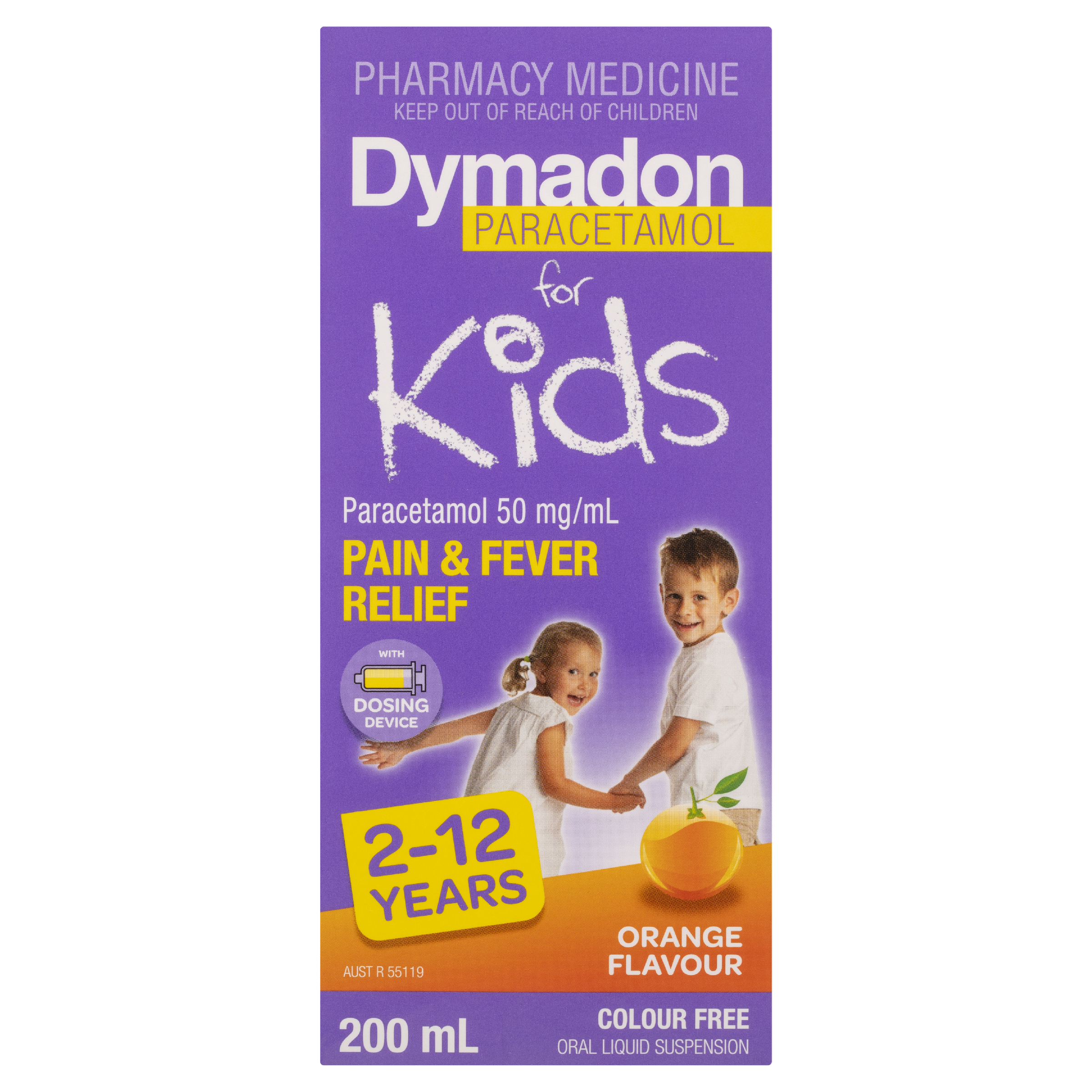 DYMADON FOR KIDS ORANGE 2 YEARS-12 YEARS SUSPENSION 200ML - Image 2
