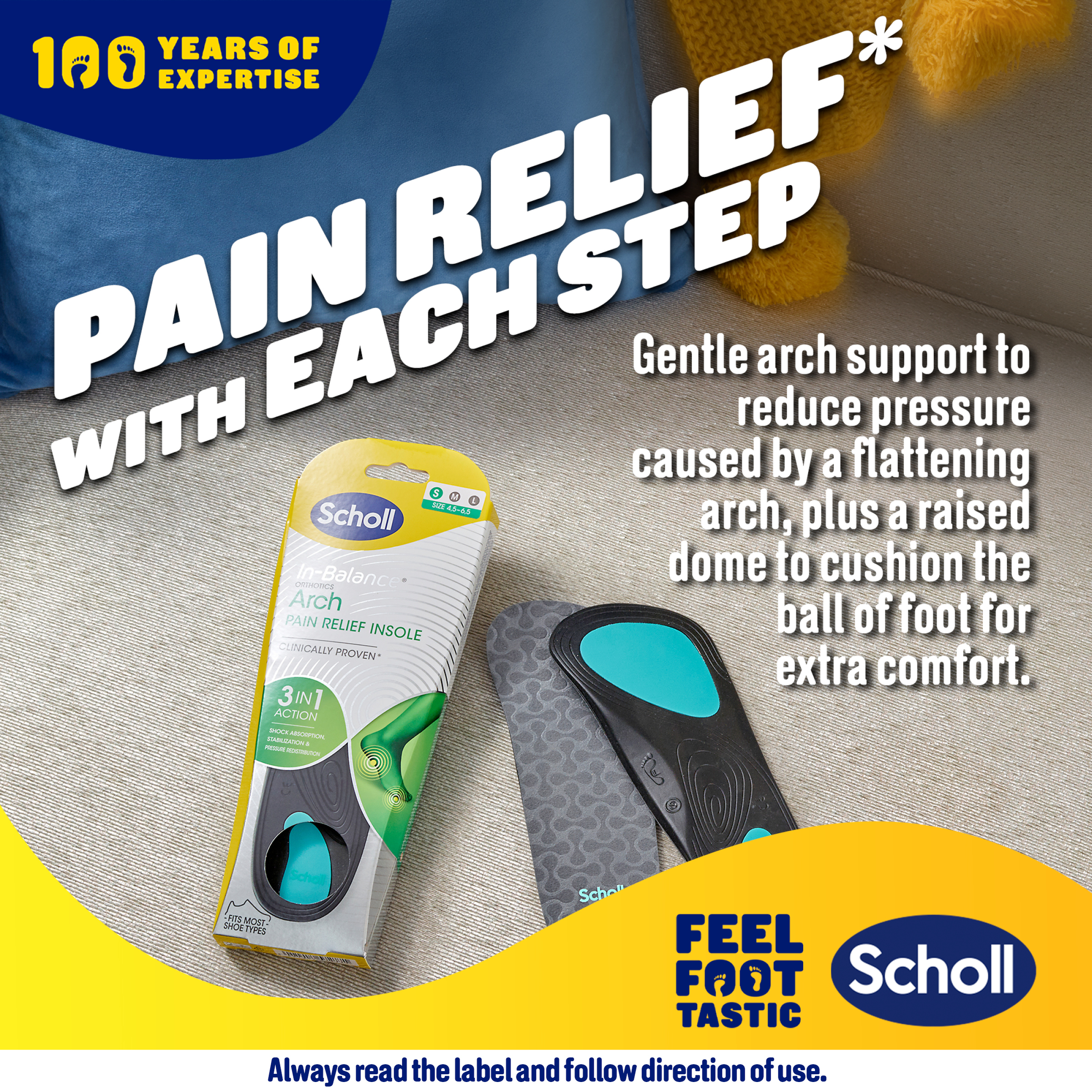 SCHOLL IN BALANCE BALL OF FOOT ARCH ORTHOTIC INSOLES L - Image 6