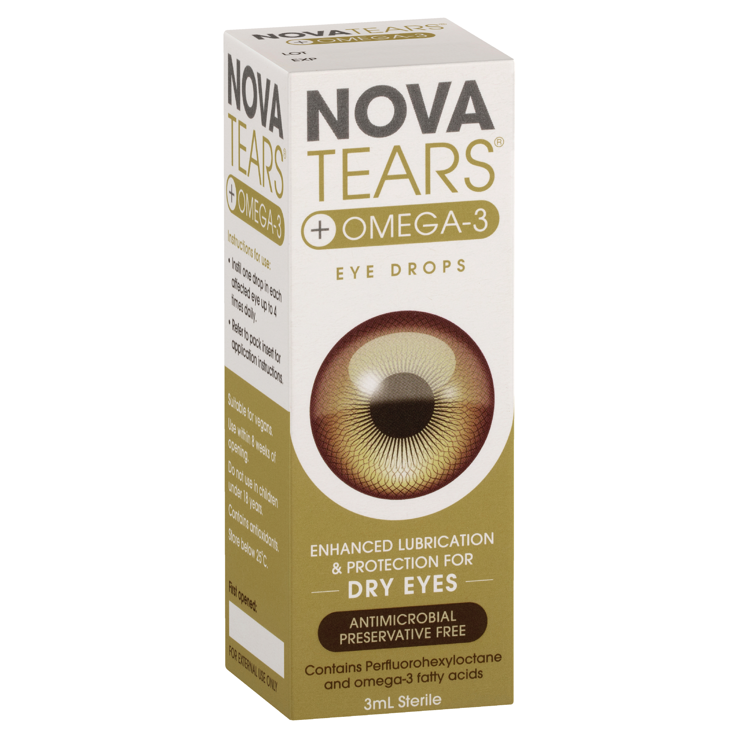 NOVA TEARS OMEGA-3 LUBRICANT EYE DROPS 3ML