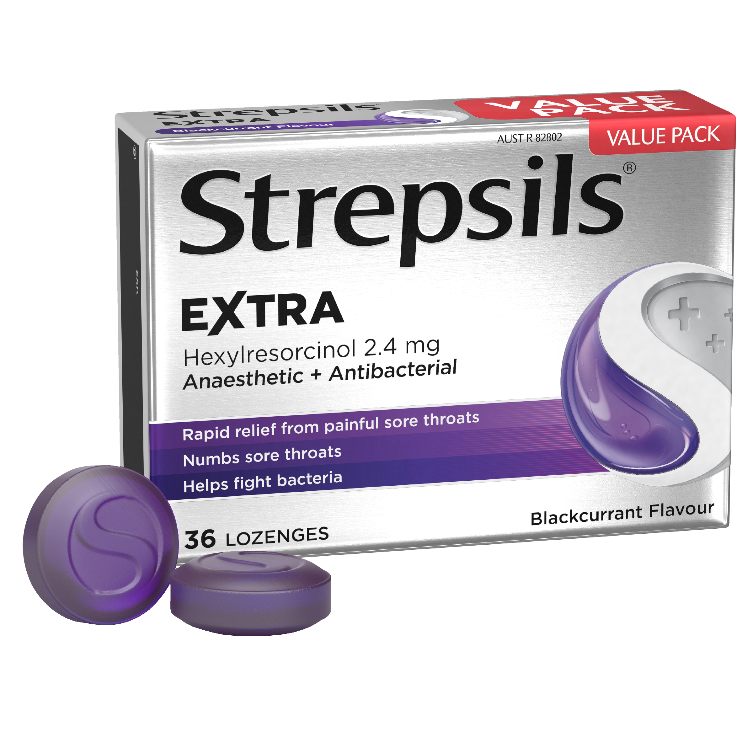 STREPSILS EXTRA BLACKCURRANT 36 LOZENGES
