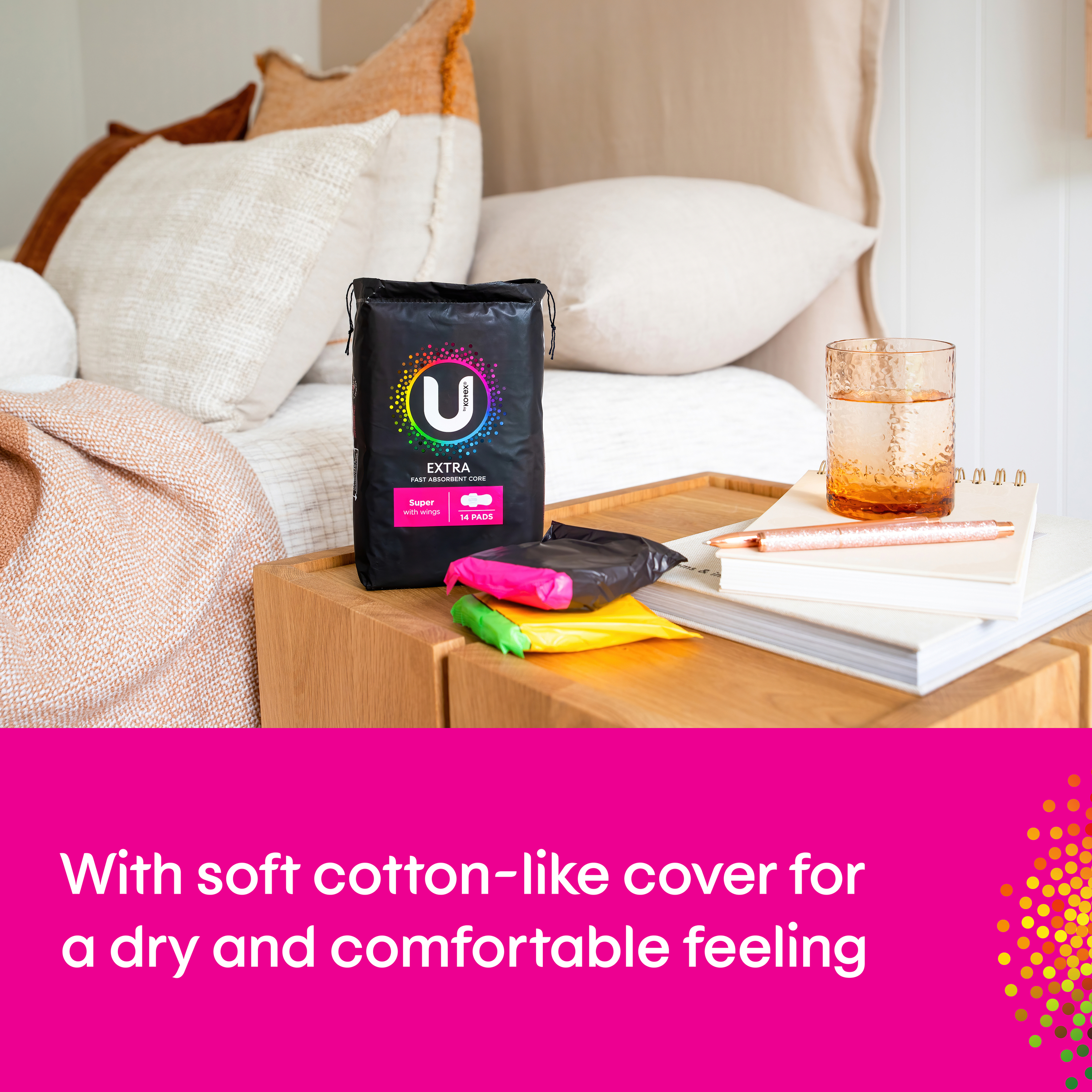 U BY KOTEX PADS EXTRA SUPER WINGS 14 PACK - Image 8