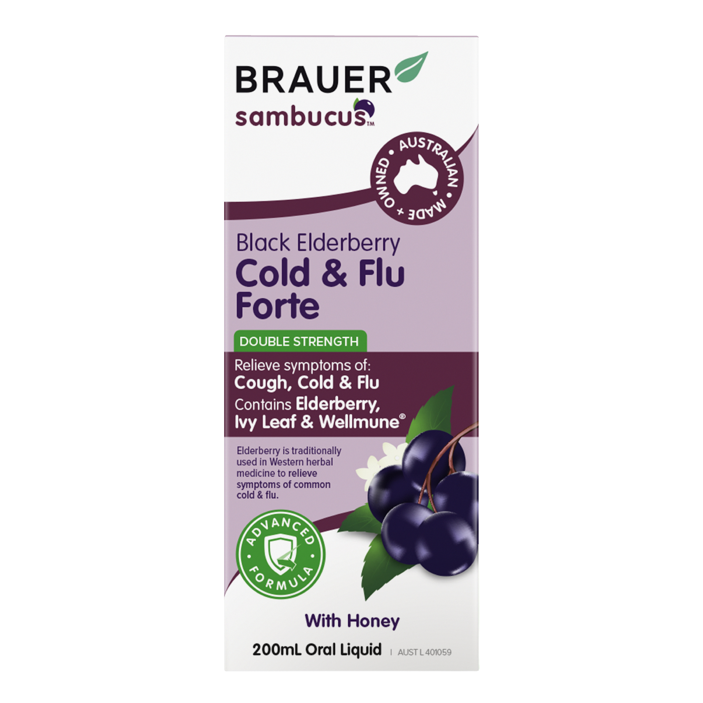 BRAUER SAMBUCUS COLD & FLU FORTE ADULT LIQUID 200ML - Image 5