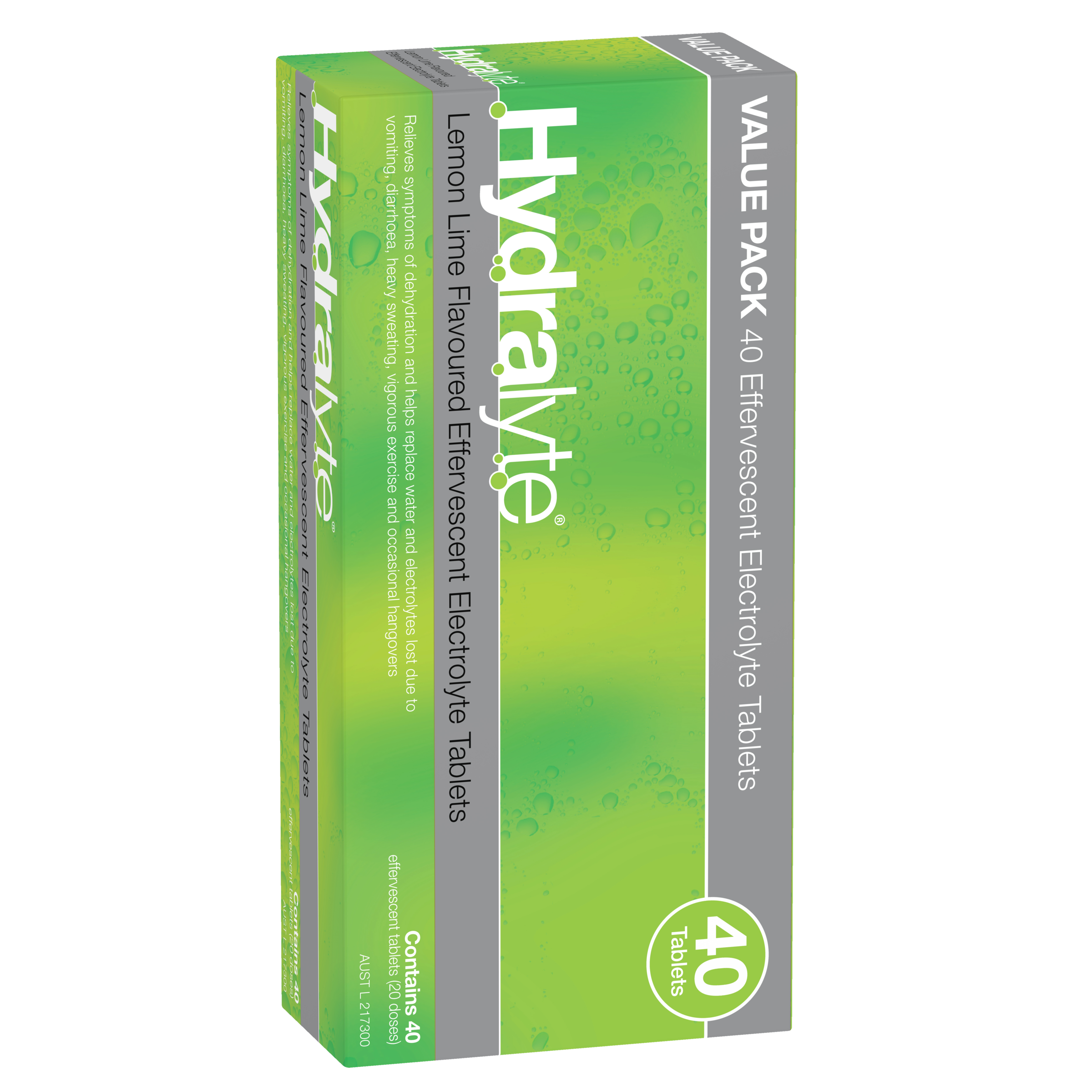 HYDRALYTE EFFERVESCENT LEMON LIME 40 TABLETS