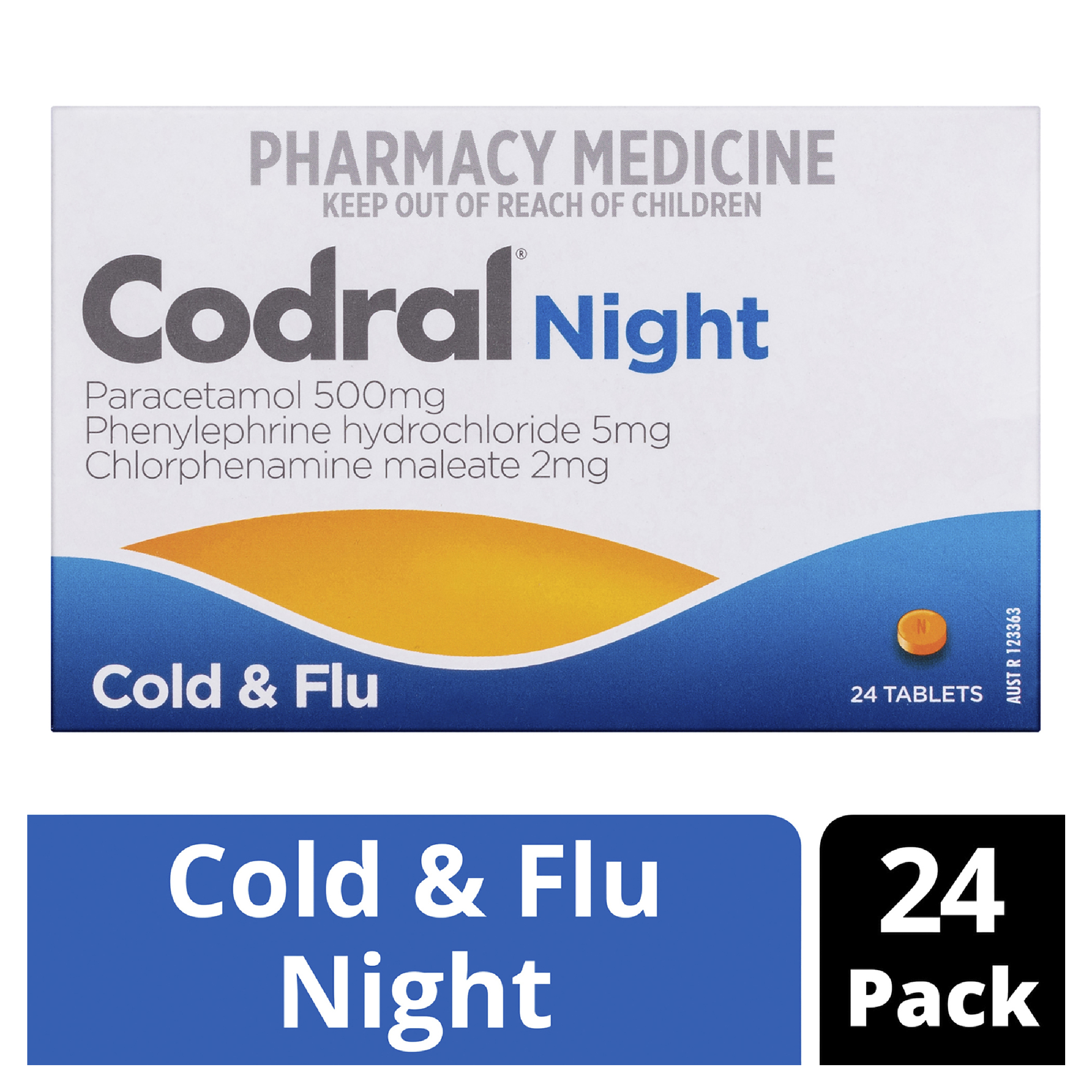 CODRAL NIGHTIME PE COLD&FLU 24 TABLETS - Image 5