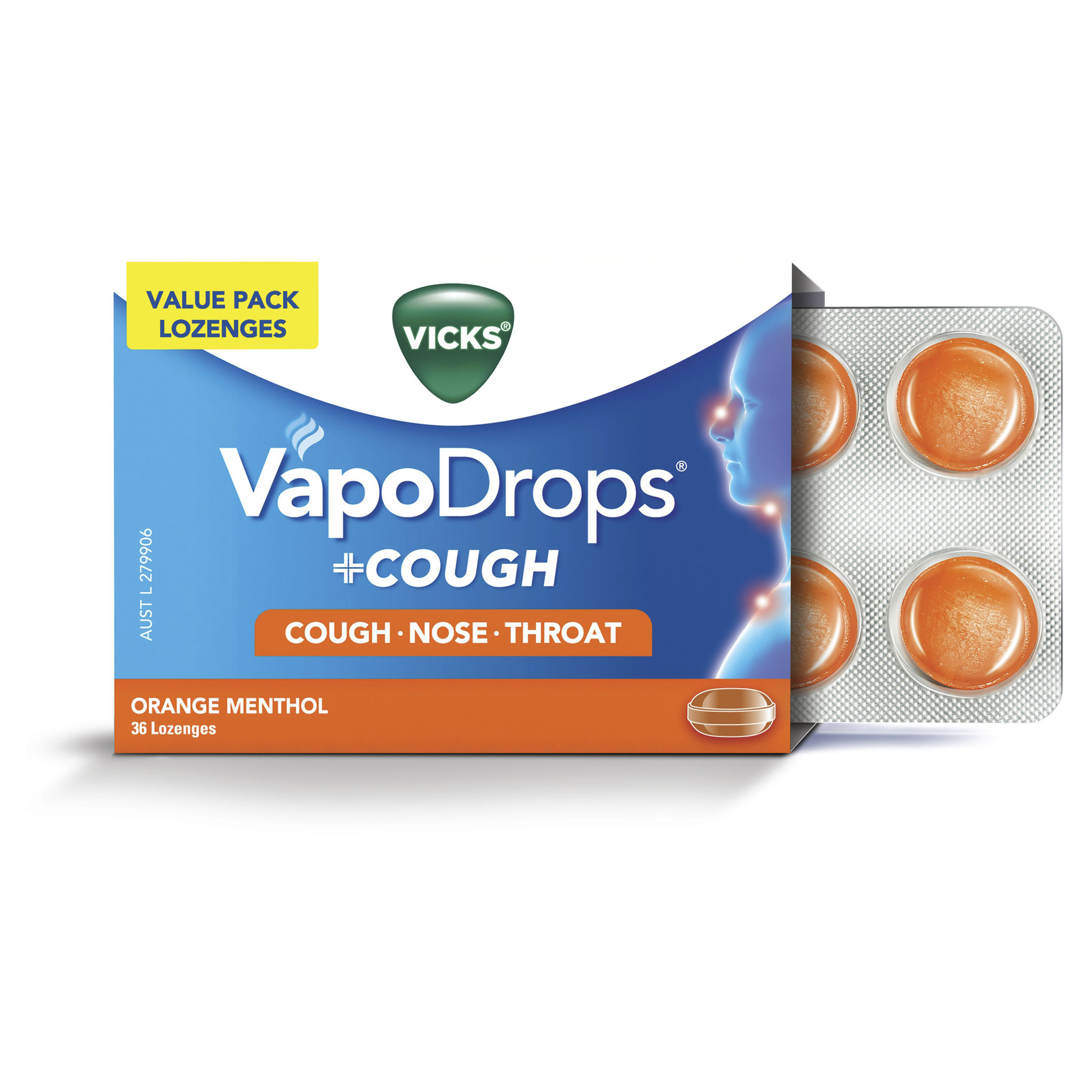 VICKS VAPODROPS+COUGH ORANGE MENTHOL 36 PACK - Image 6