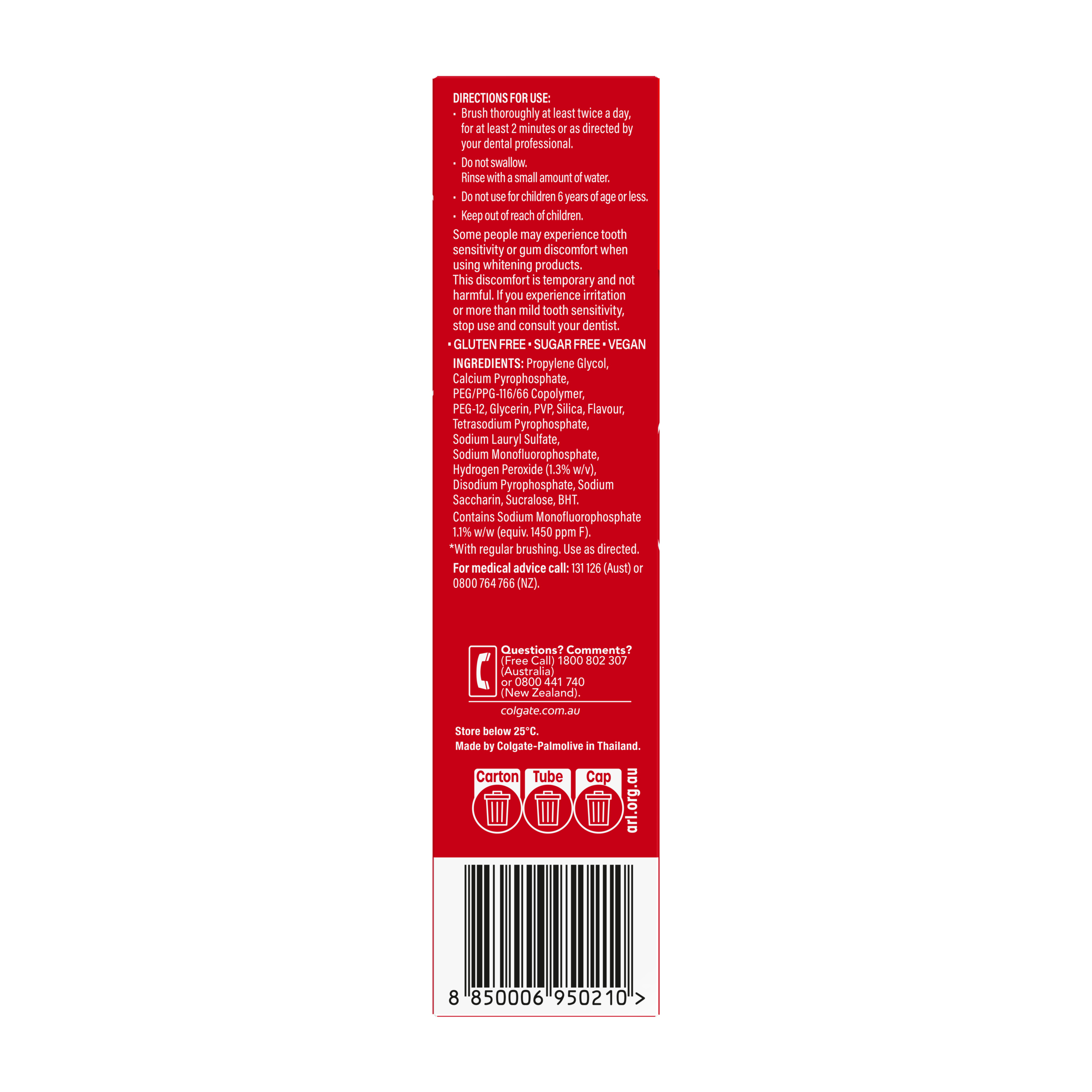 COLGATE TOOTHPASTE OPTIC WHITE EVERYDAY WHITENING 100G - Image 4