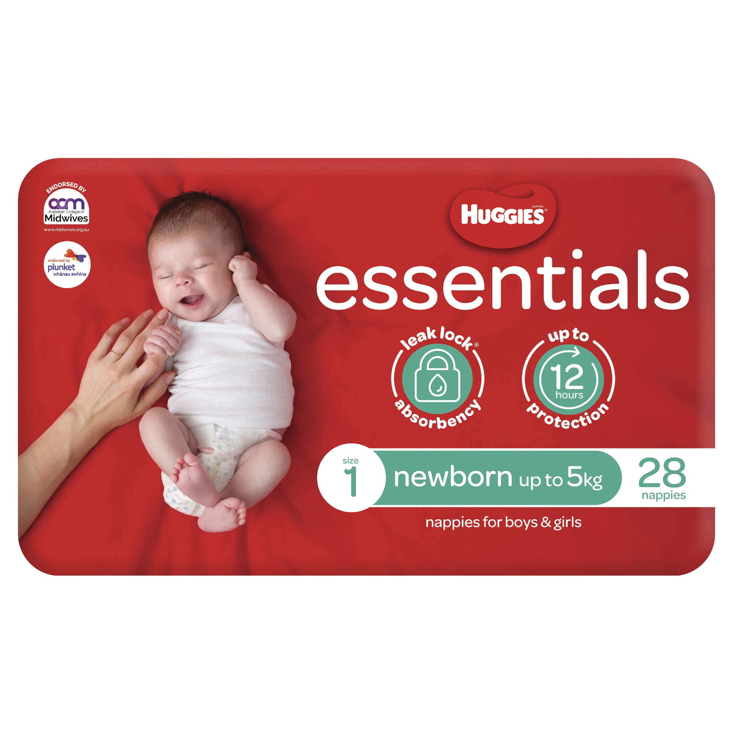 HUGGIES ESSENTIALS NAPPIES NEWBORN 28 PACK - Image 2