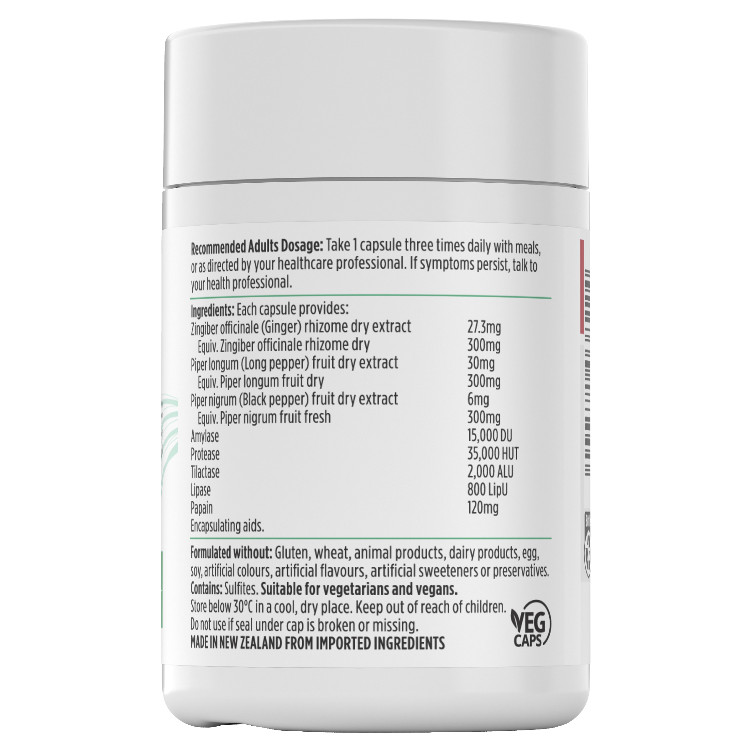 NUTRALIFE DIGESTIVE ENZYMES 60 CAPSULES - Image 2