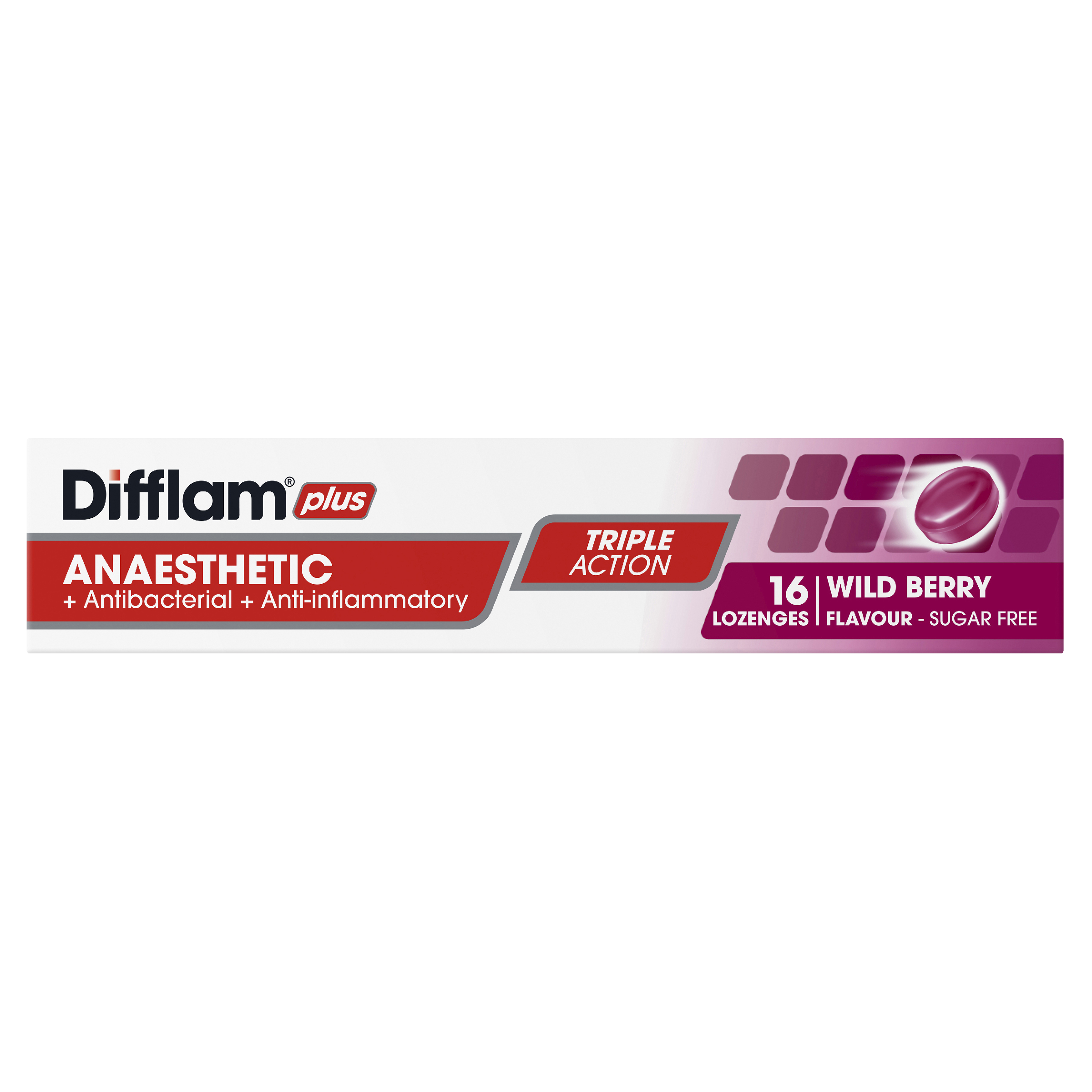 DIFFLAM PLUS ANAESTHETIC WILD BERRY THROAT 16 LOZENGES - Image 7