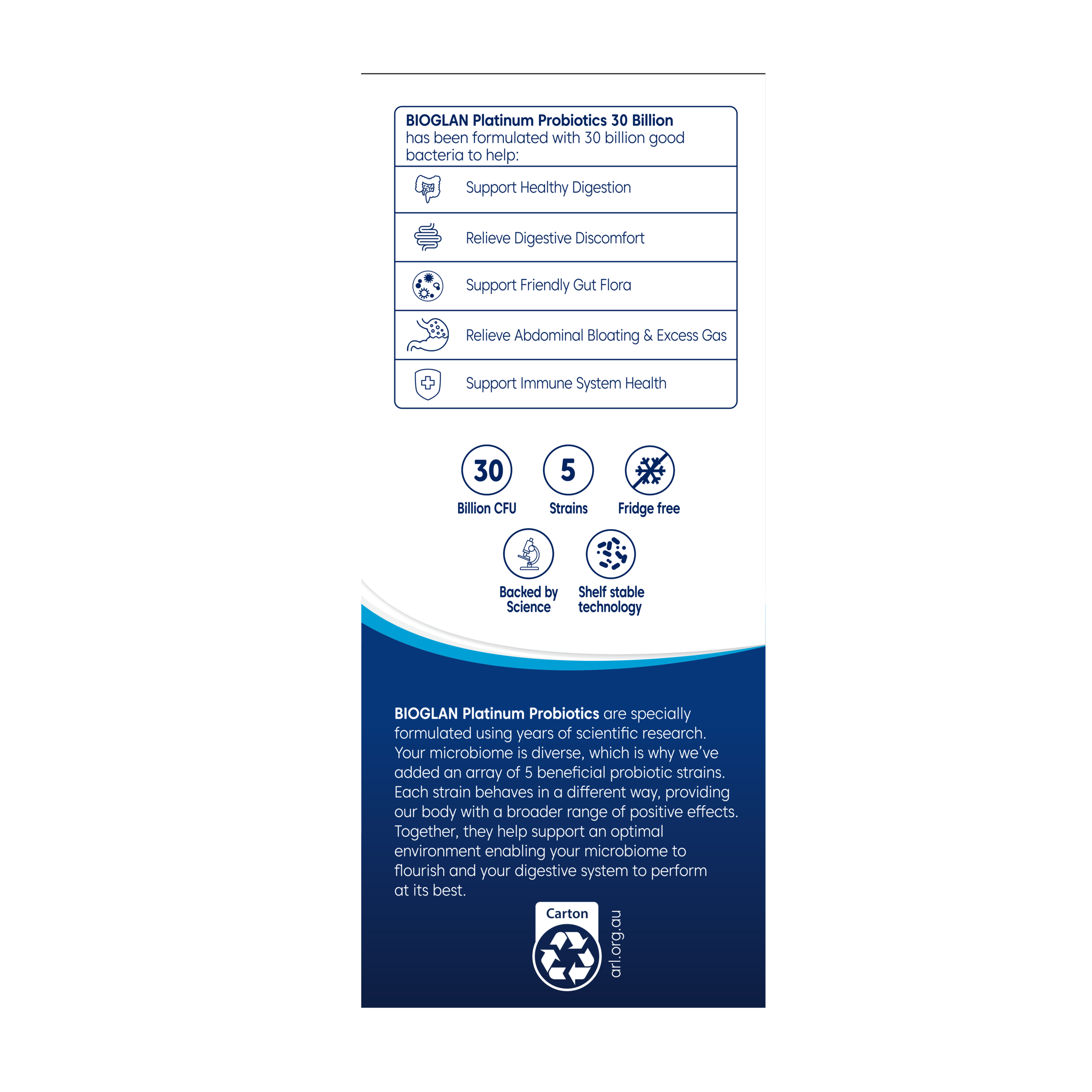 BIOGLAN PLATINUM PROBIOTICS 30 BILLION 30 TABLETS - Image 4