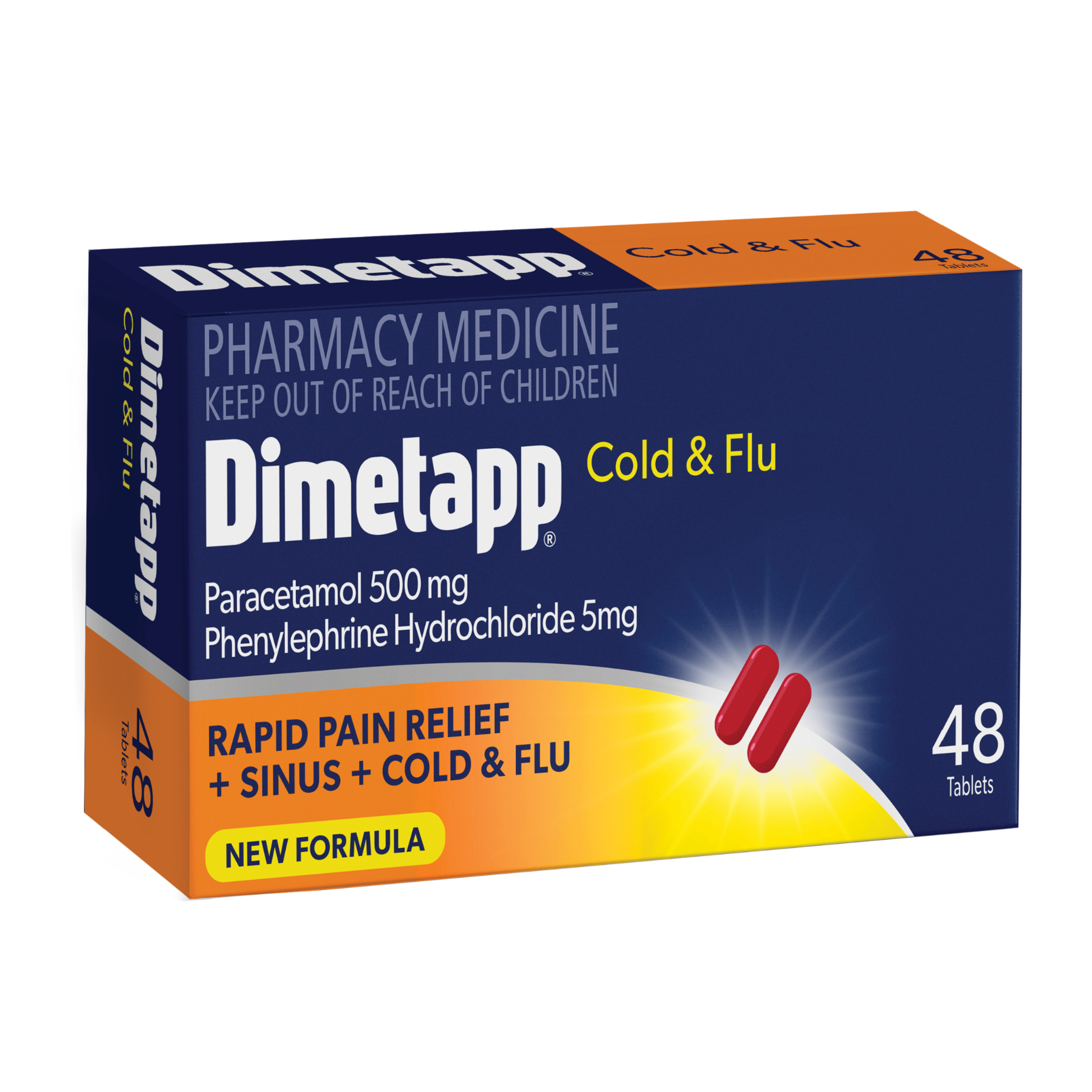 DIMETAPP PE COLD & FLU 48 TABLETS