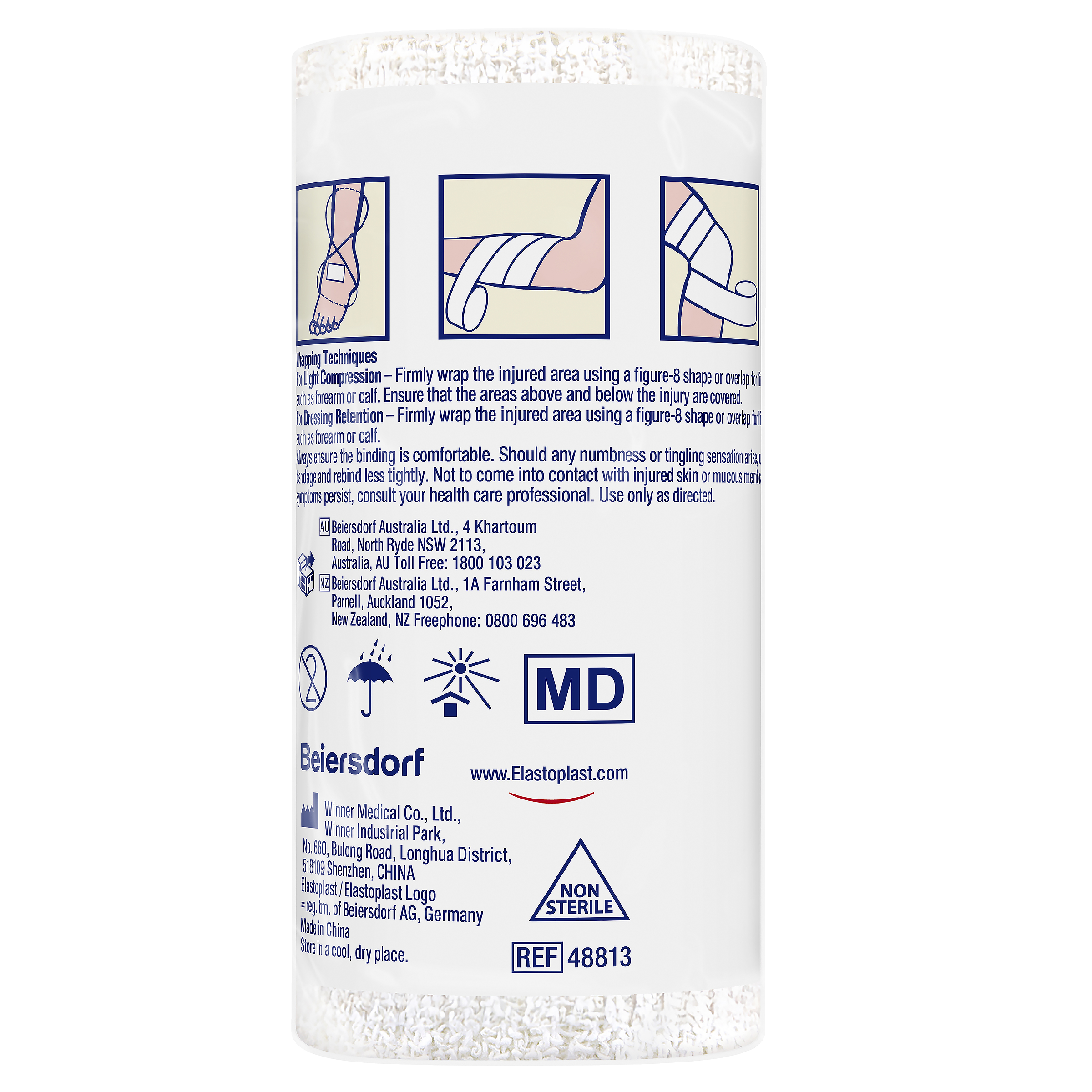 ELASTOPLAST CREPE MEDIUM WEIGHT BANDAGE 10CM X 1.6M - Image 2