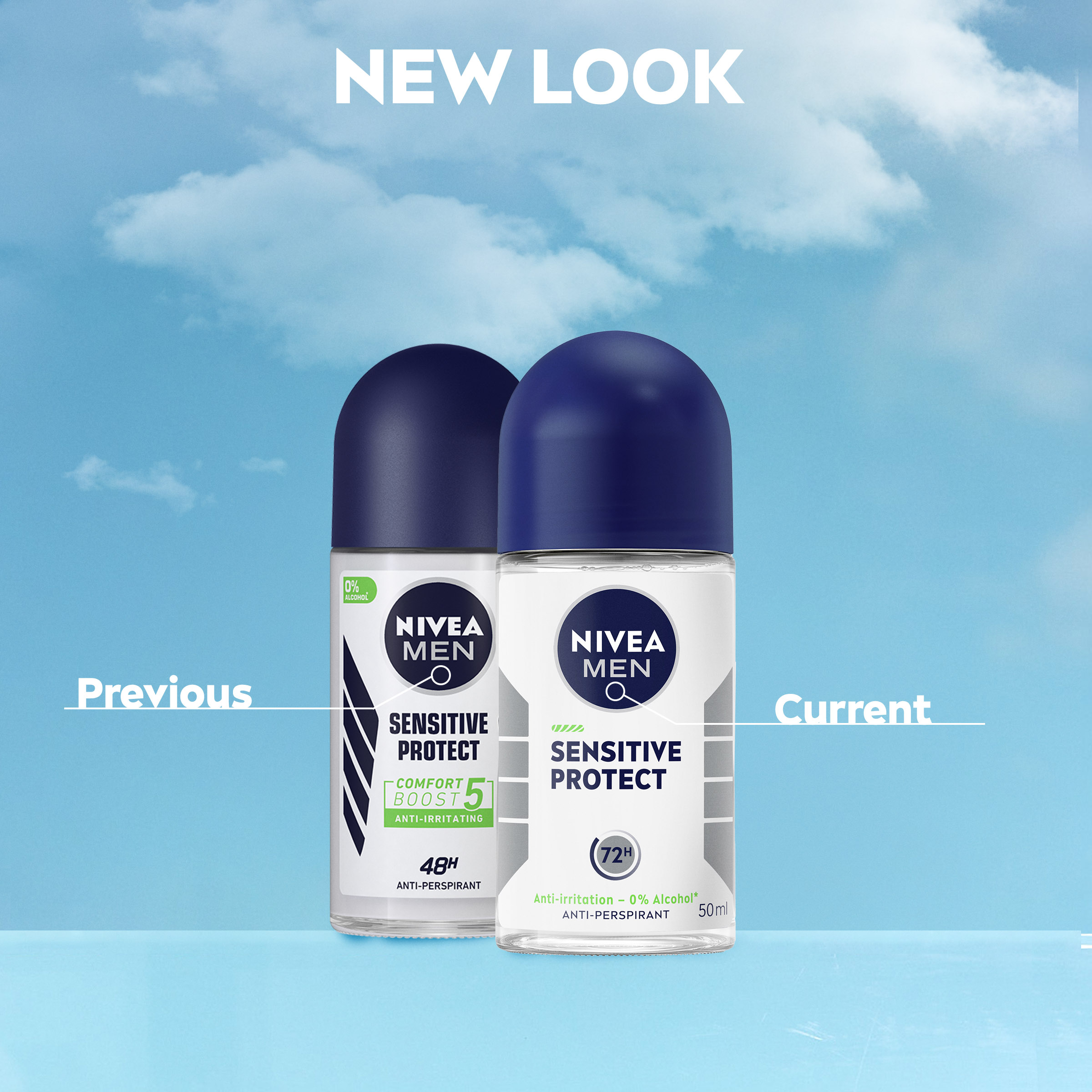 NIVEA MEN ANTIPERSPIRANT SENSITIVE PROTECT 48H ROLL ON 50ML - Image 8