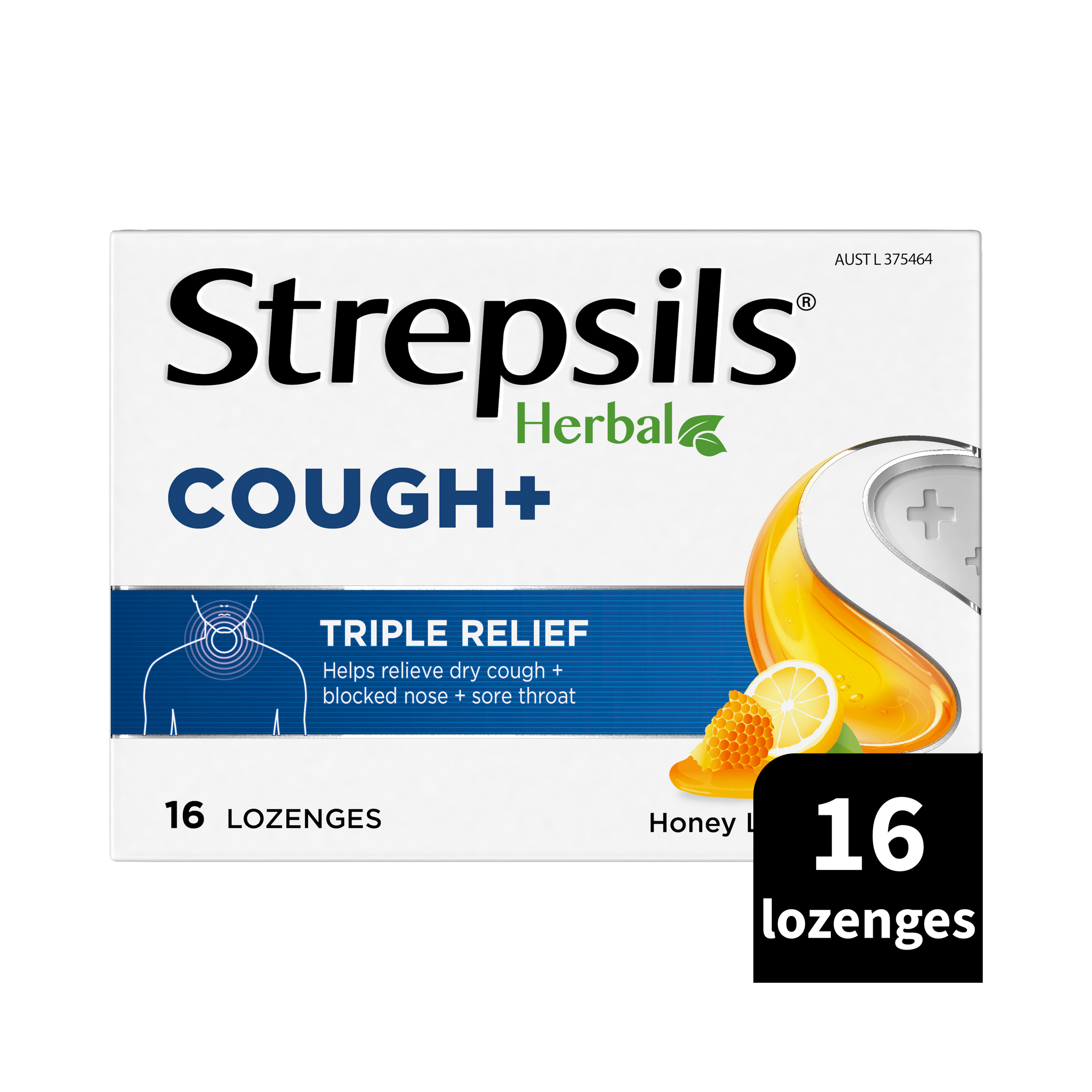 STREPSILS HERBAL COUGH  HONEY LEMON 16 LOZENGES - Image 11