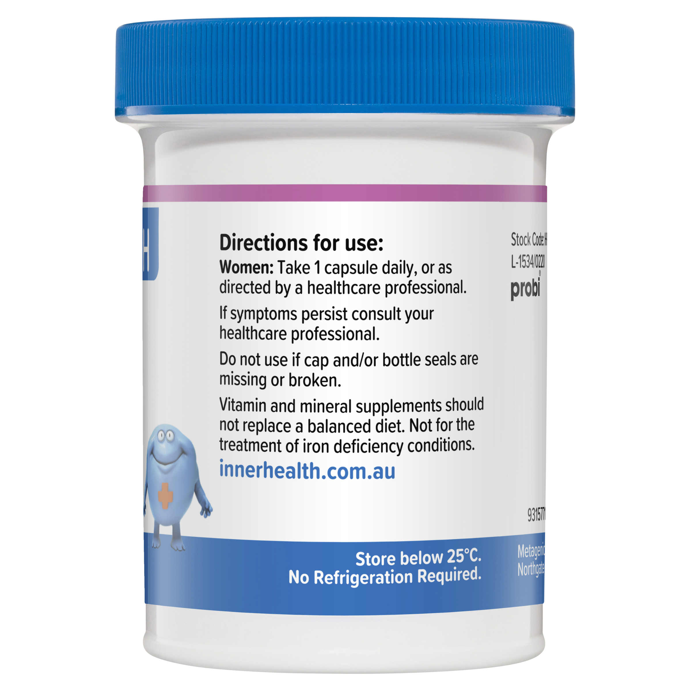 INNER HEALTH PROBIOTIC PLUS IRON 30 CAPSULES - Image 2