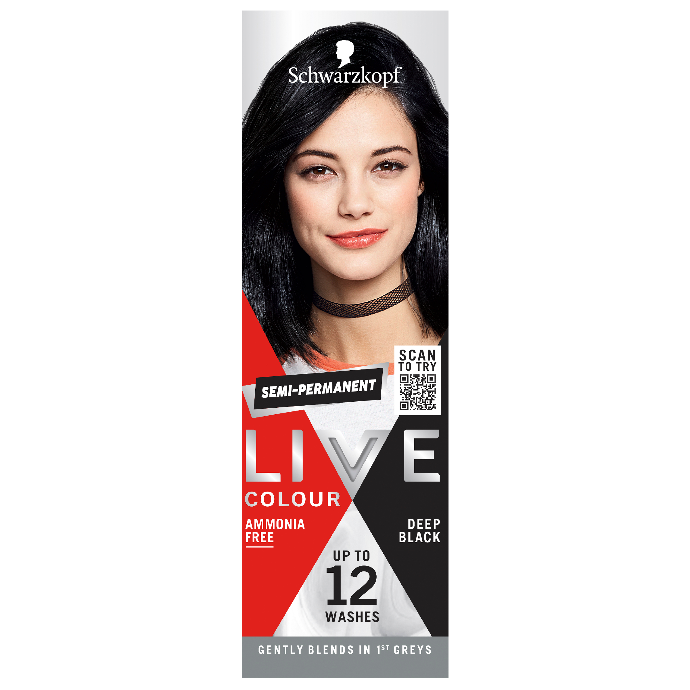 SCHWARZKOPF LIVE COLOUR DEEP BLACK 75ML - Image 2