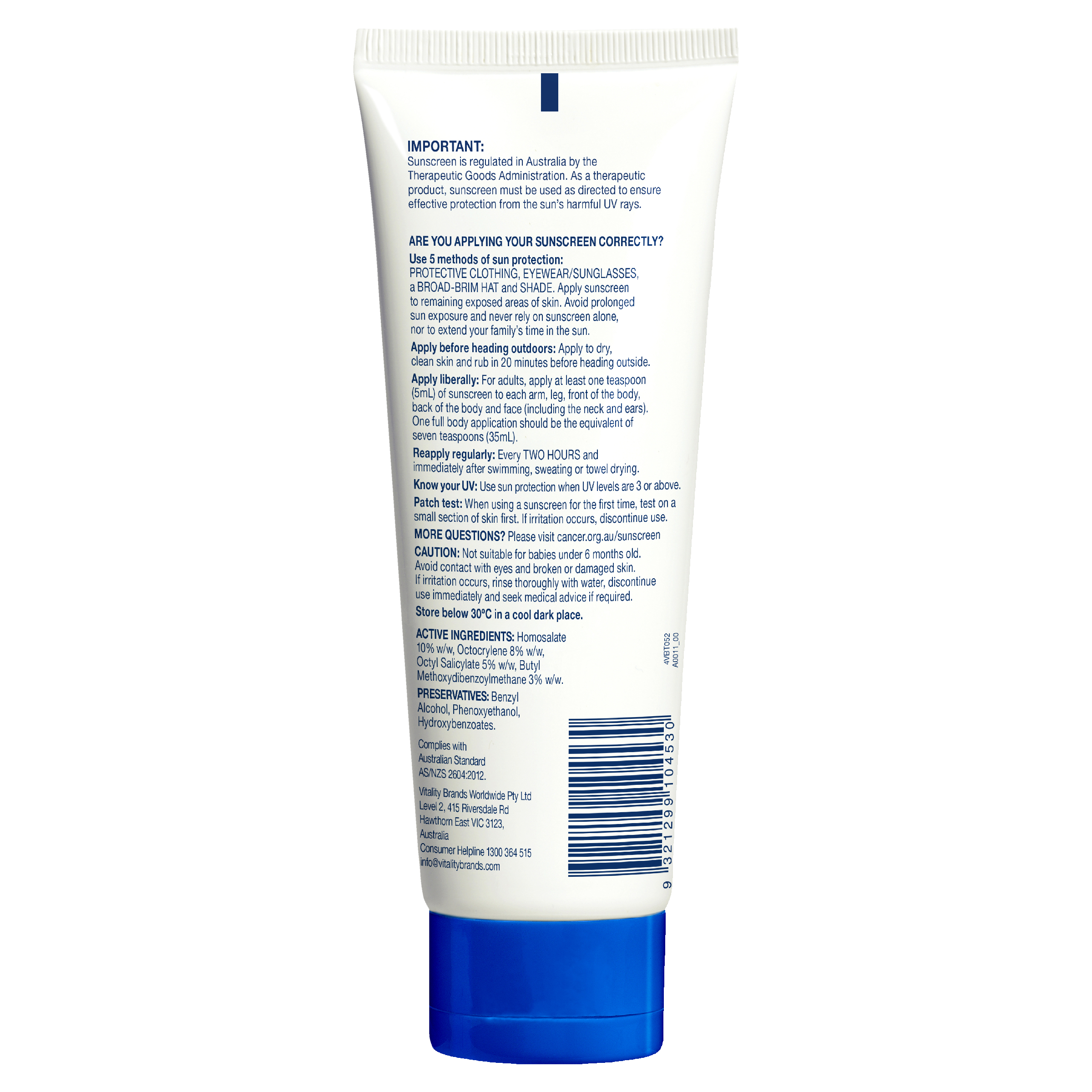 CANCER COUNCIL ULTRA SUNSCREEN TUBE SPF50+ 250ML - Image 2