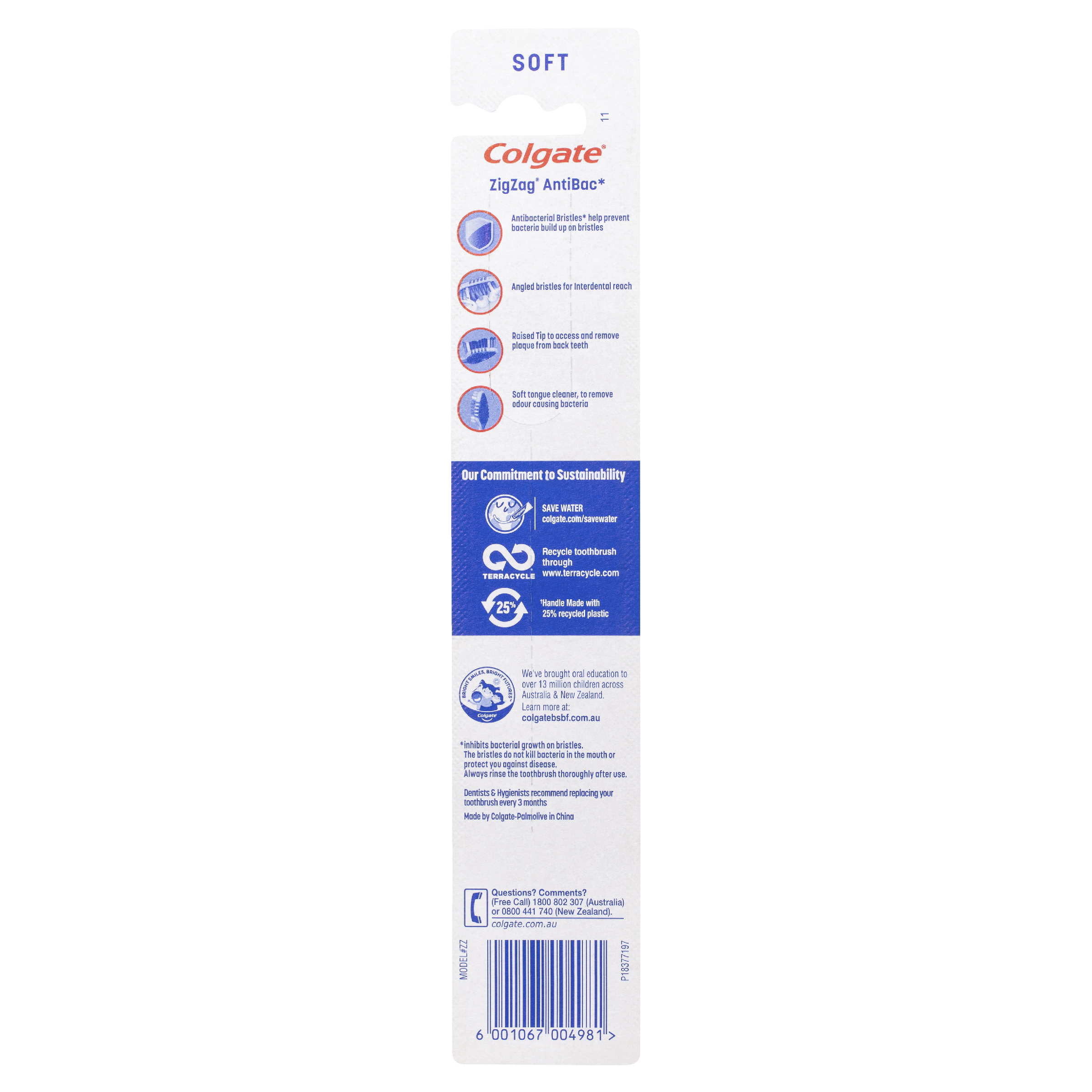 COLGATE TOOTHBRUSH ZIG-ZAG INTERDENTAL CLEAN SOFT 1 PACK - Image 2