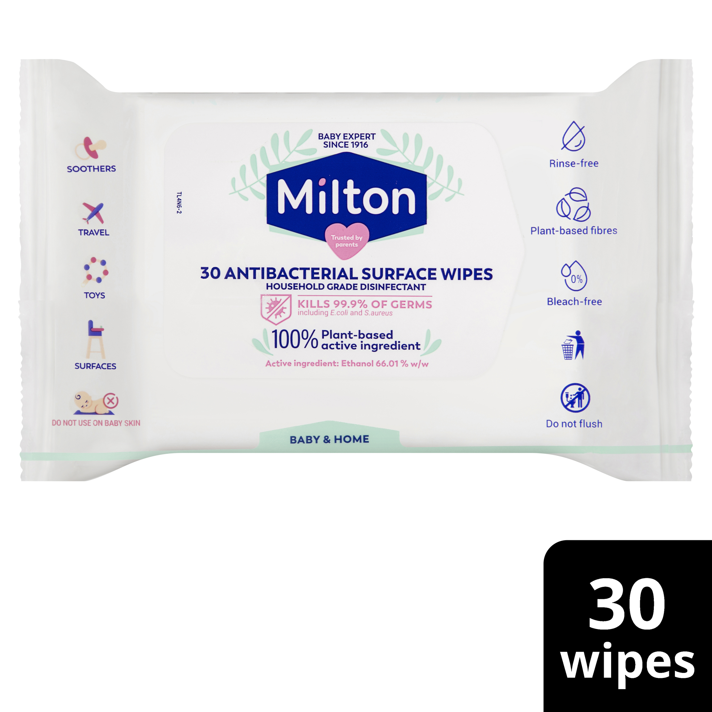 MILTON ANTIBACTERIAL WIPES 30 PACK - Image 8