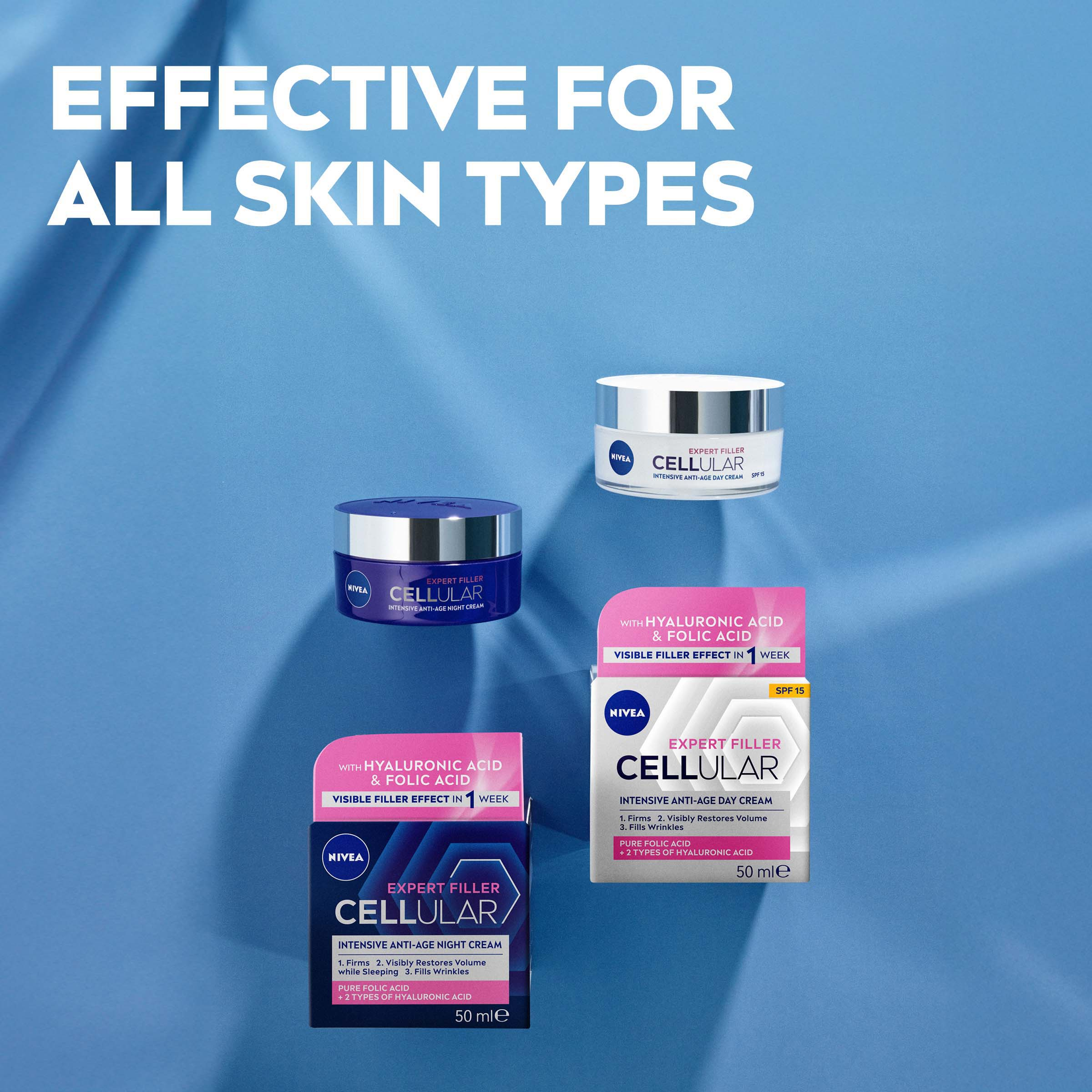 NIVEA CELLULAR EXPERT FILLER ANTI AGE NIGHT CREAM 50ML - Image 7