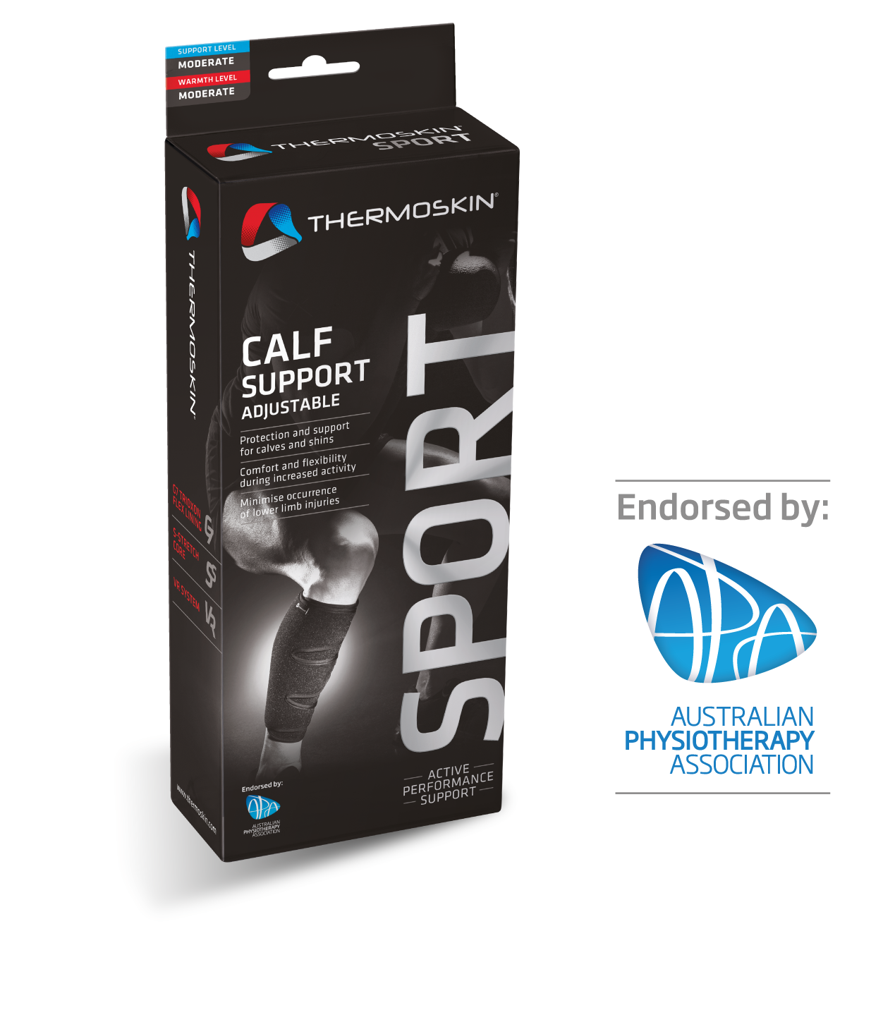 THERMOSKIN SPORTS CALF SUPPORT ADJUSTABLE ONE SIZE