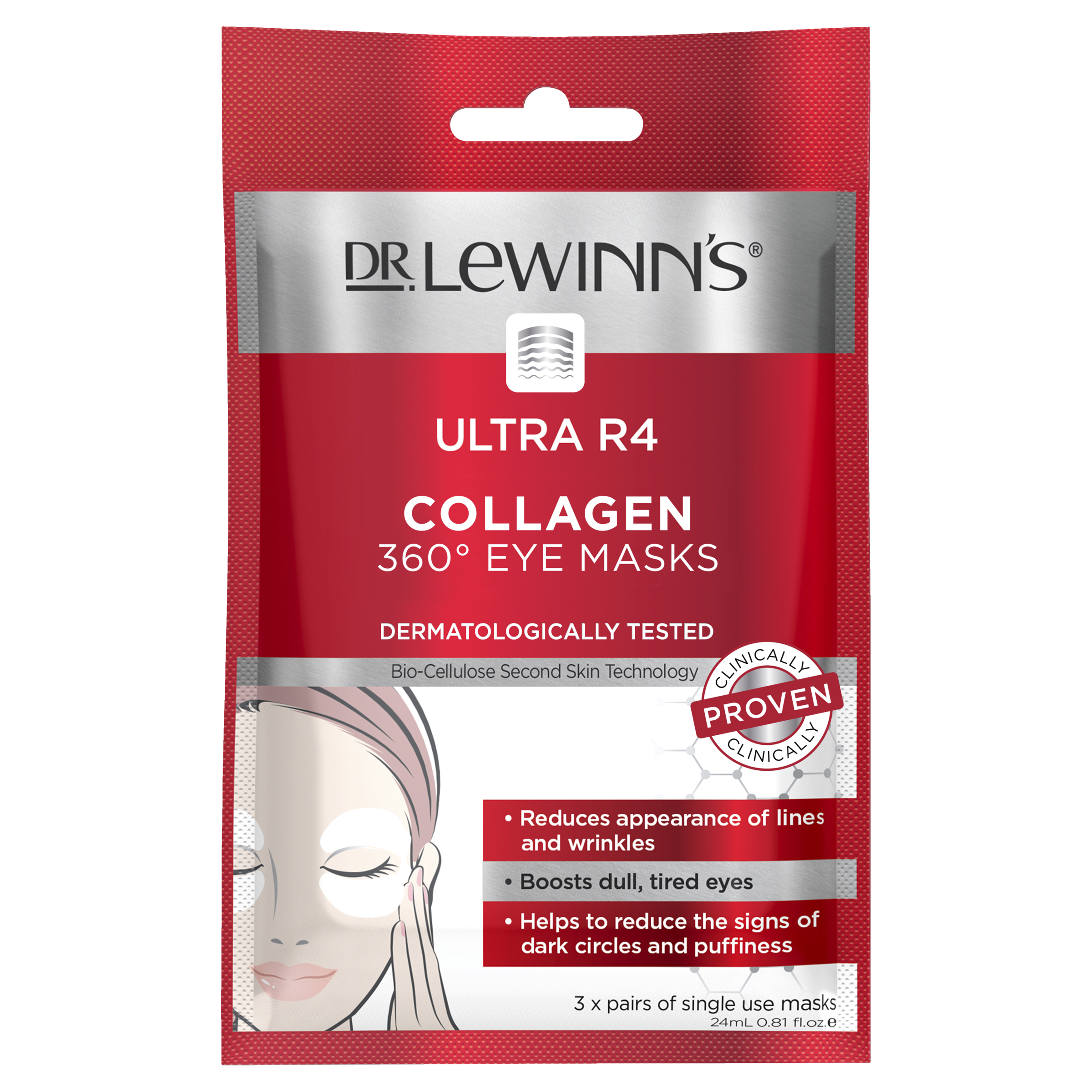 DR LEWINNS ULTRA R4 COLLAGEN 360 EYE MASKS 3 PACK