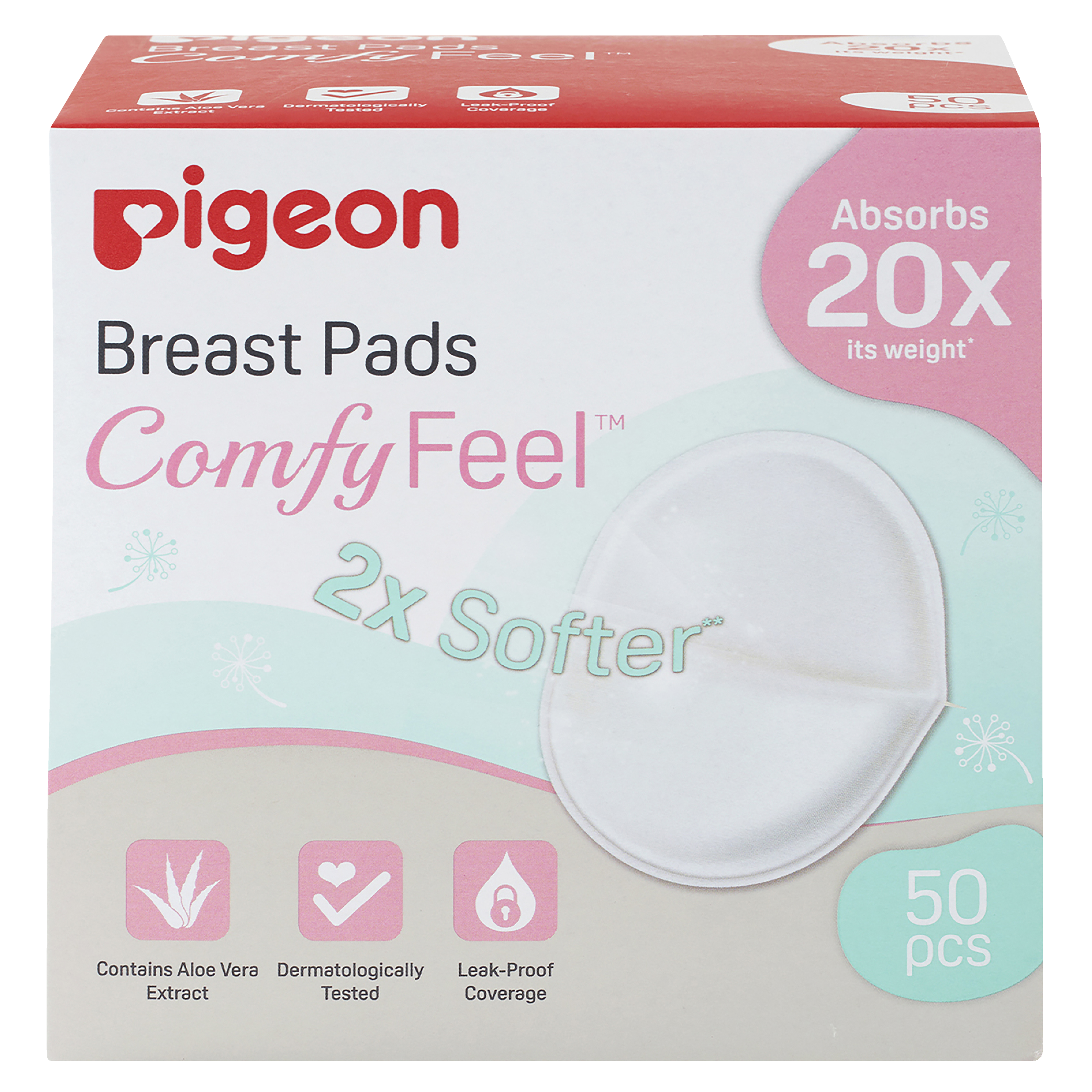 PIGEON NURSING BREAST PADS COMFY FEEL 50 PACK