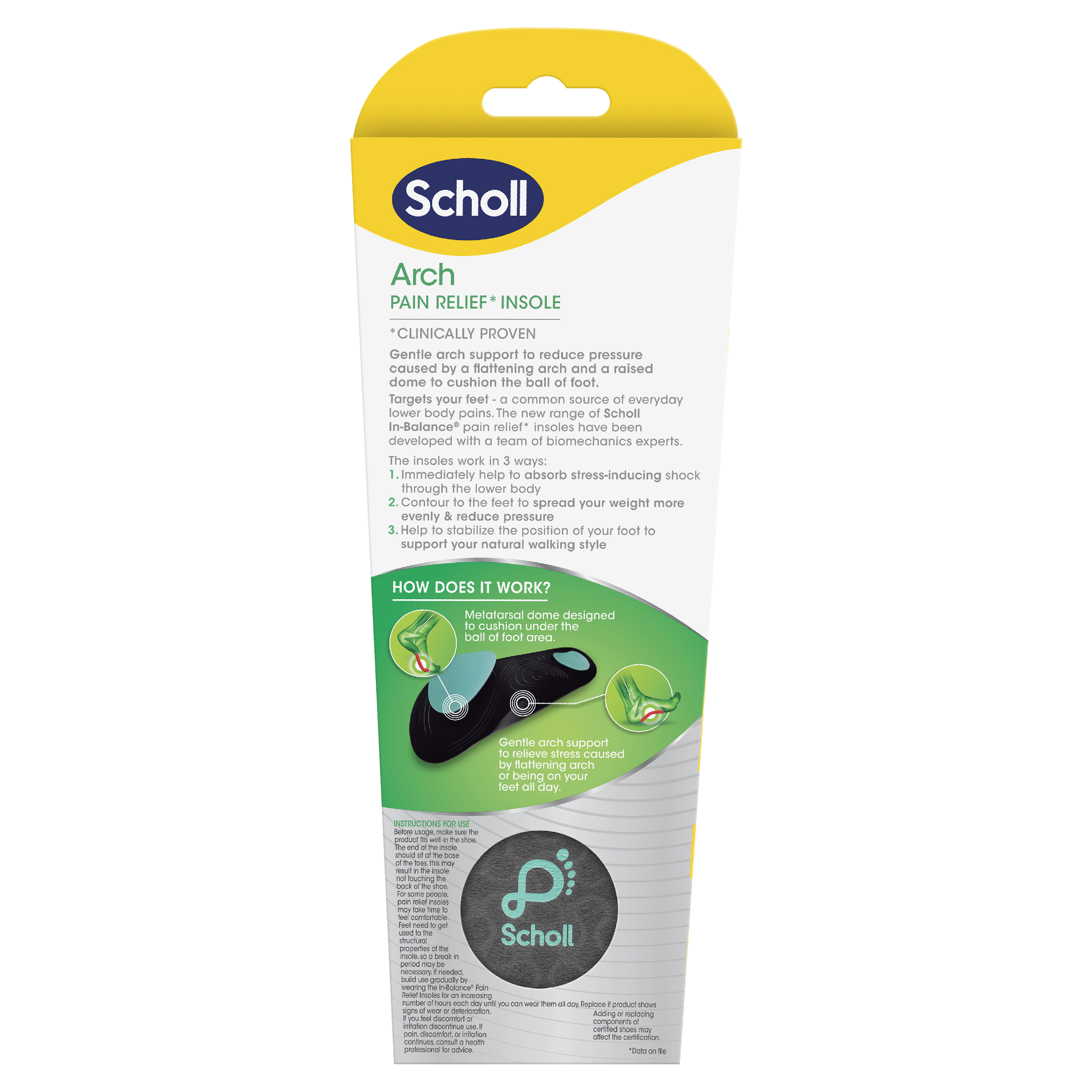 SCHOLL IN BALANCE BALL OF FOOT ARCH ORTHOTIC INSOLES L - Image 2