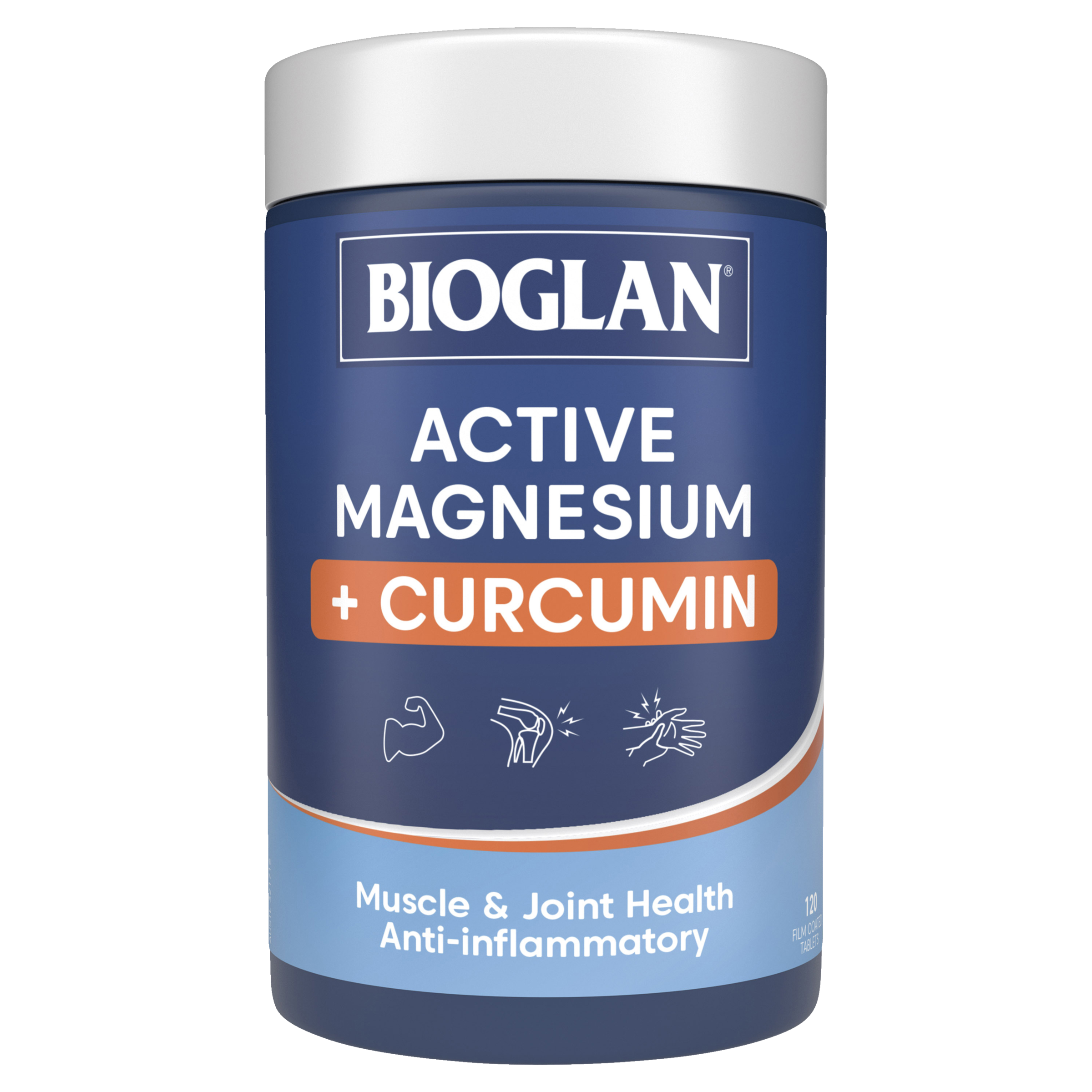 BIOGLAN ACTIVE MAGNESIUM + CURCUMIN 120 TABLETS