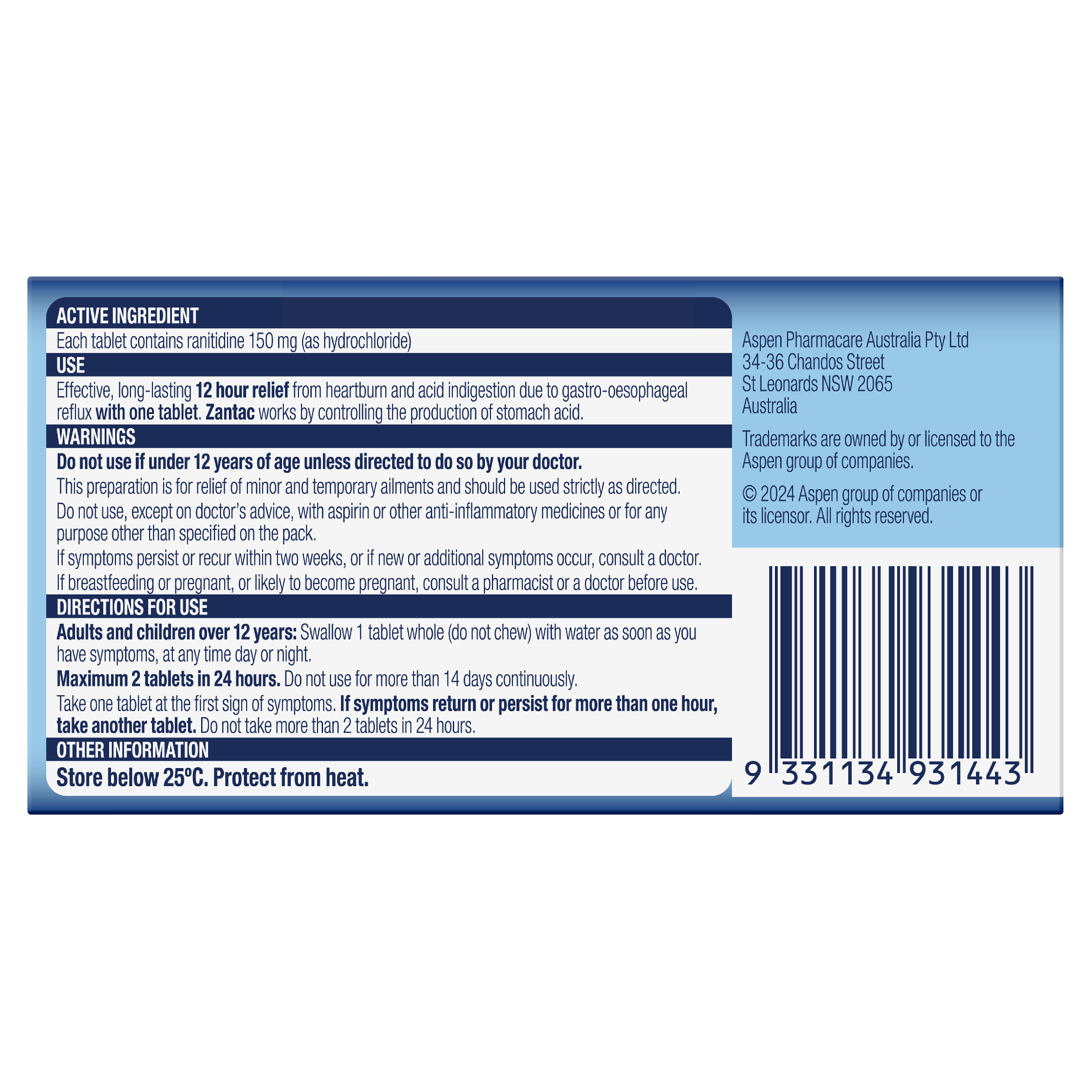 ZANTAC 150MG 28 TABLETS - Image 4