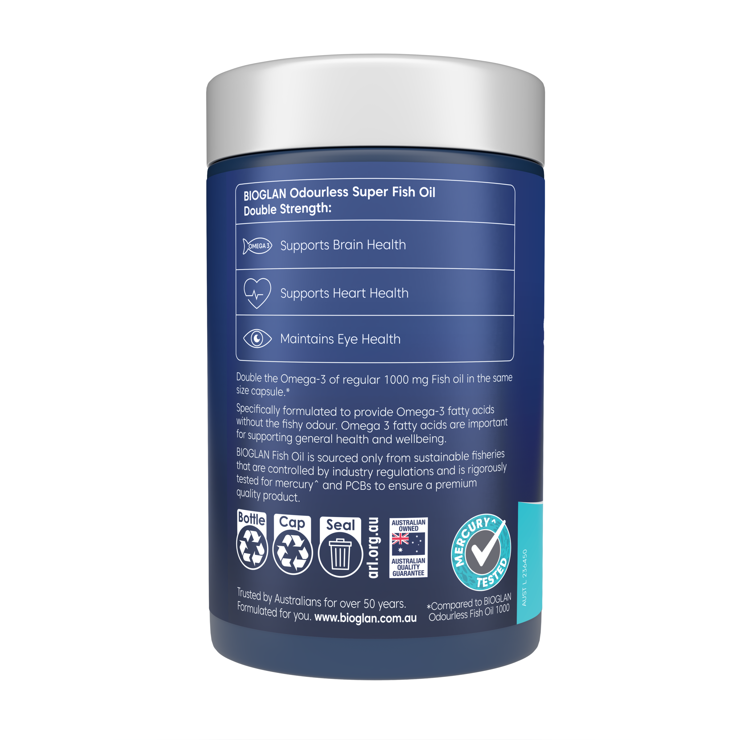 BIOGLAN ODOURLESS SUPER FISH OIL DOUBLE STRENGTH 200 CAPSULES - Image 2